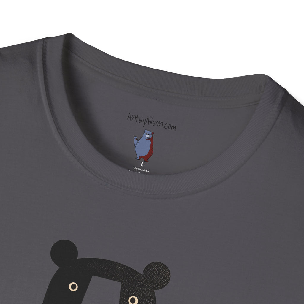 Mod and Retro Transparent Belly Bear Graphic Art Tee - 100% Cotton T-Shirt