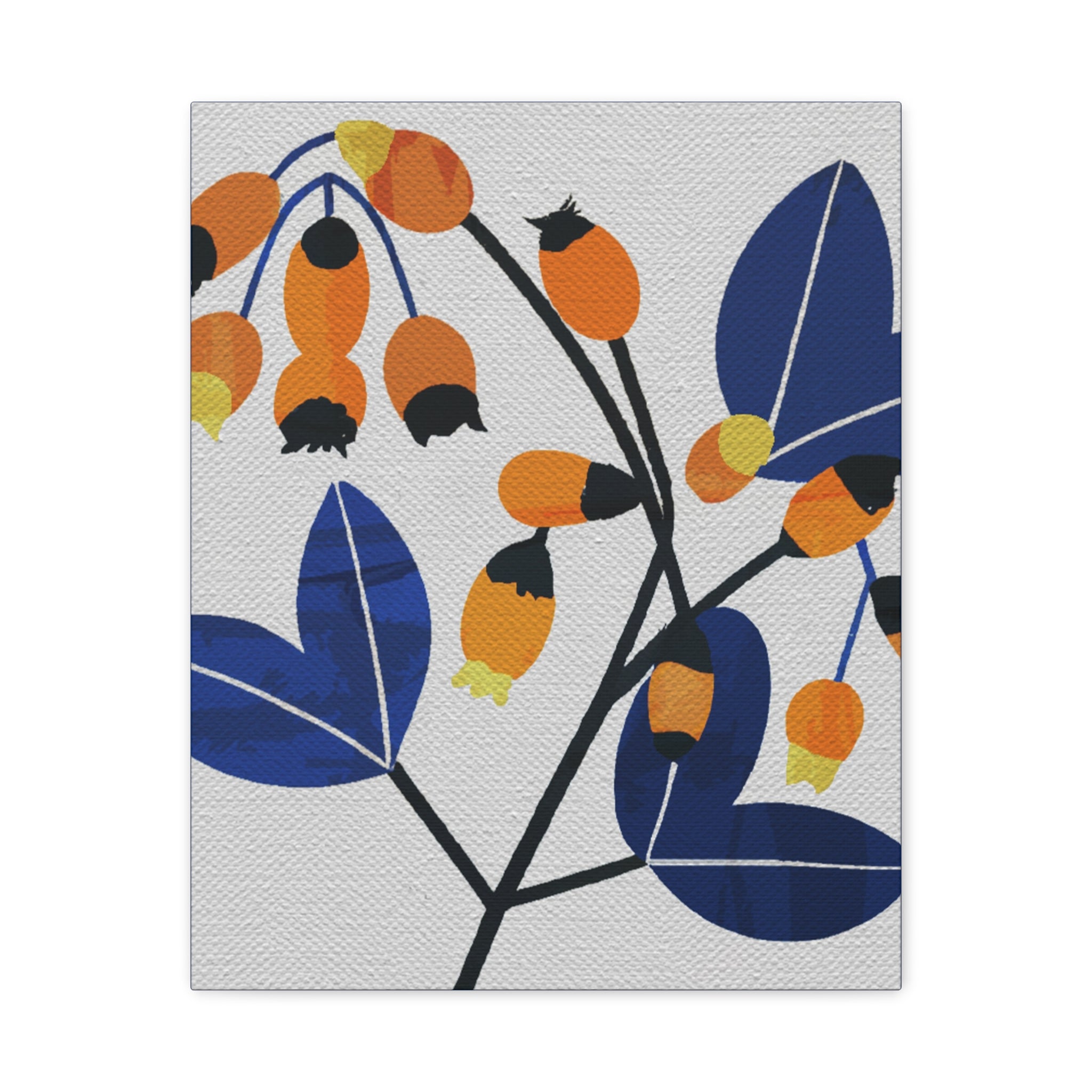 Midwest Modern Abstract Bittersweet Spring Berries Print - Matte Canvas, Stretched, 1.25" -  home decor, wall art, nature, berries, spring