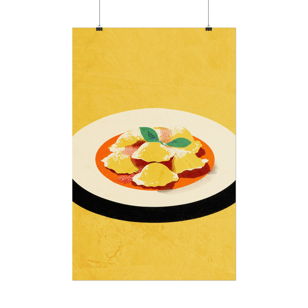 Comfort Food Pop Art Print-Ravioli Pasta Rolled Poster