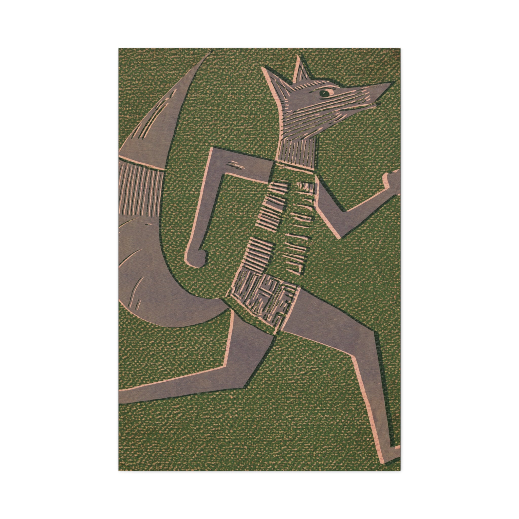 Midwest Modern Running Fox Print - Matte Canvas, Stretched, 1.25"