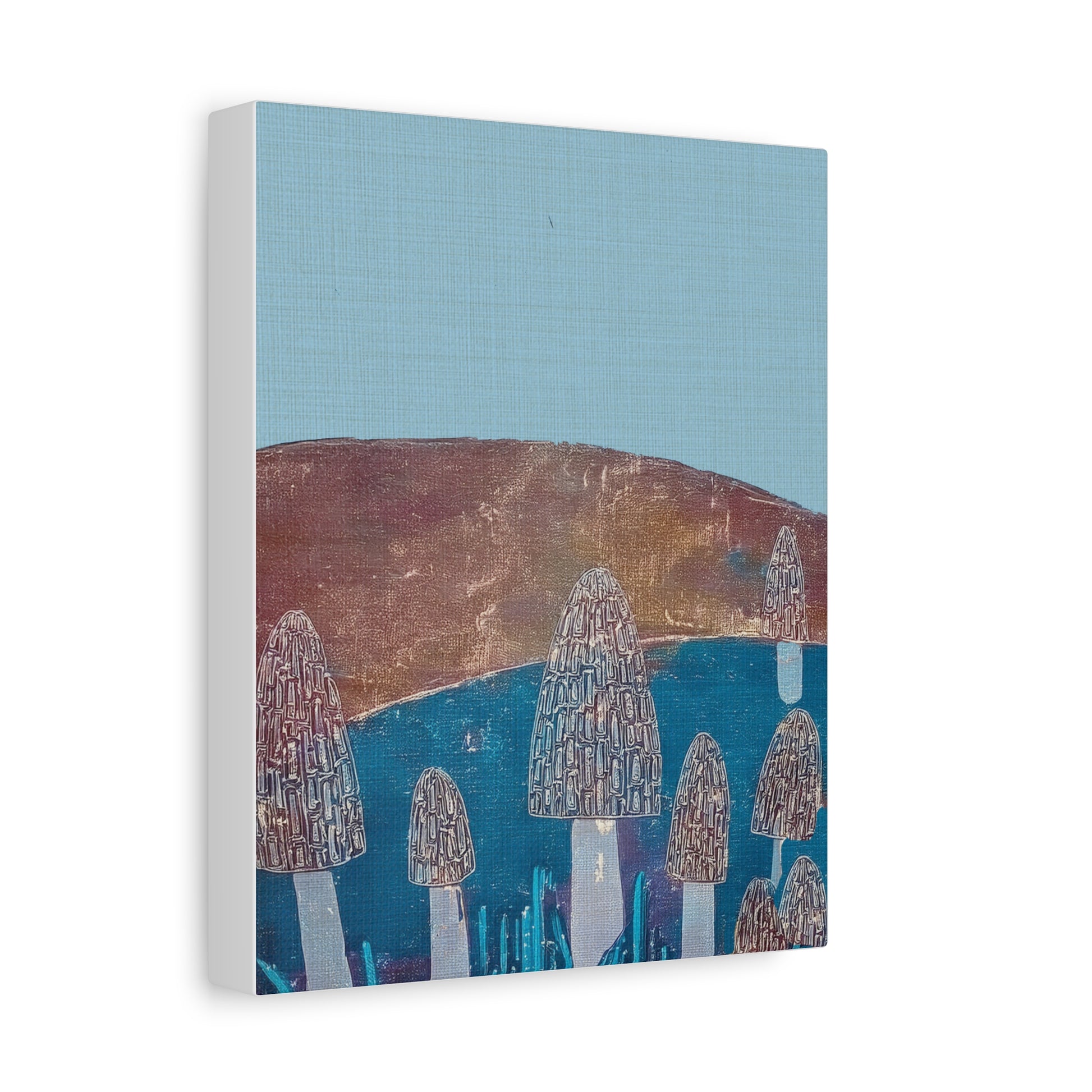 Midwest Modern Morel Mushroom Love Landscape - Matte Canvas, Stretched, 1.25"