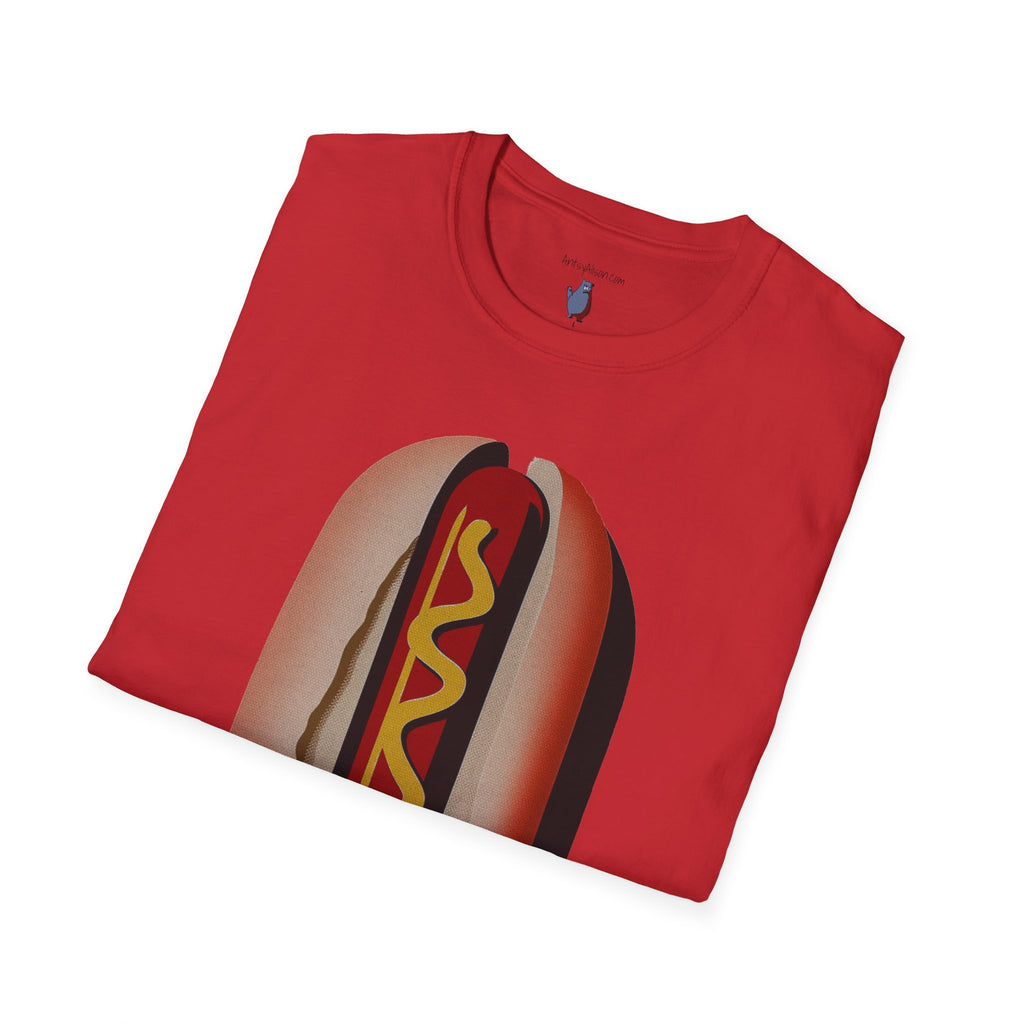 Hot Dog Graphic Art Tee - 100% Cotton T-Shirt