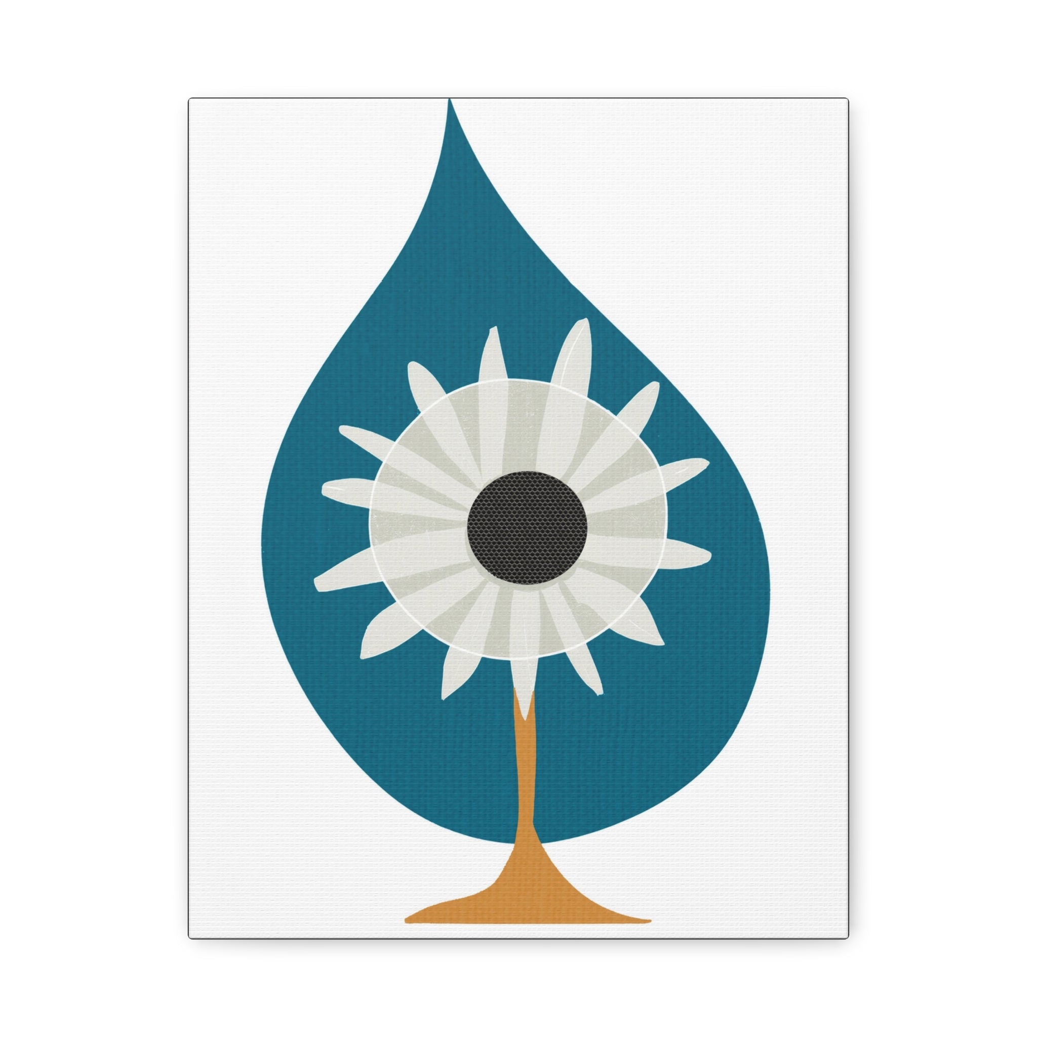 Midwest Modern FlowerDrop Print - Matte Canvas, Stretched, 1.25" -  home decor, wall art, nature, floral, rain, seedling