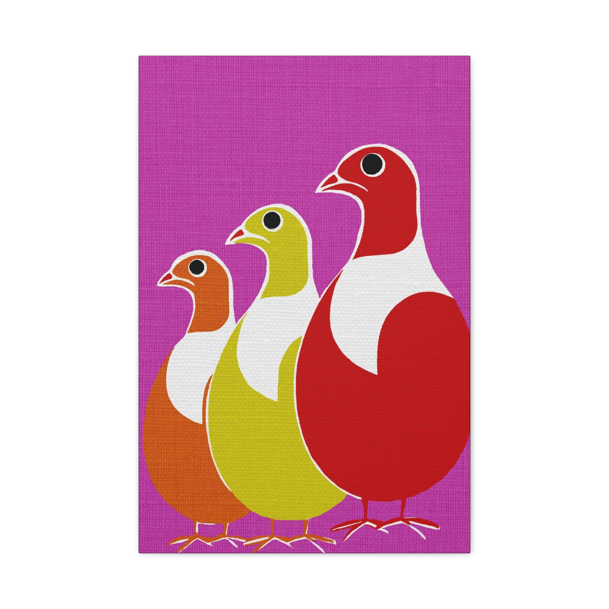 Midwest Modern Abstract Trio of Partridges Pop Art - Matte Canvas, Stretched, 1.25" -  home decor, wall art, pop, partridge