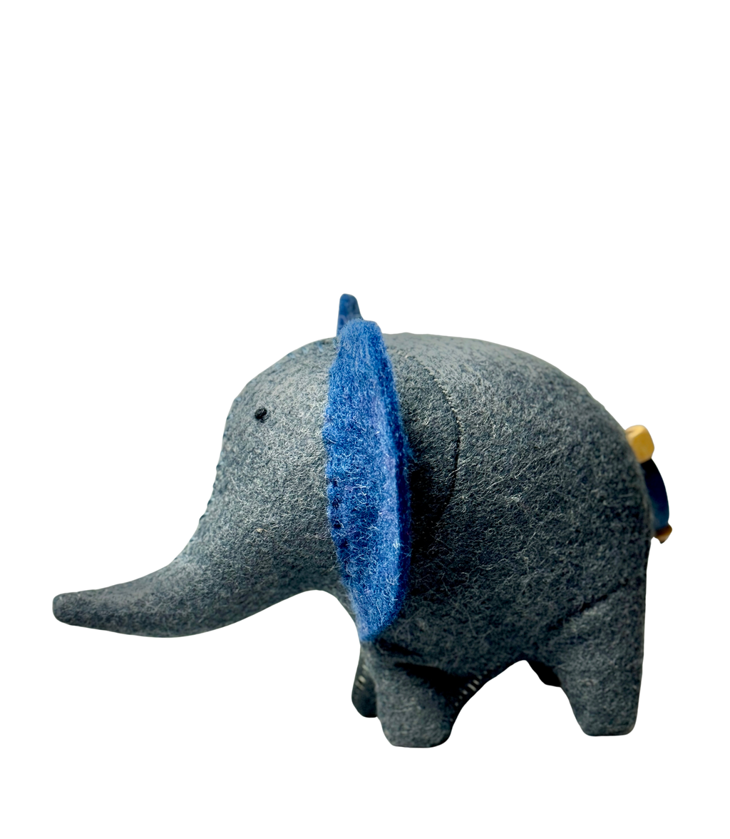 Folk Art Soft Sculpture Free Standing Elephant  - Mable Bush Willow - One of a Kind