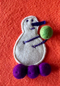 Midwest Mod Winter Snowman- One-of-a-Kind Holiday Art Panel