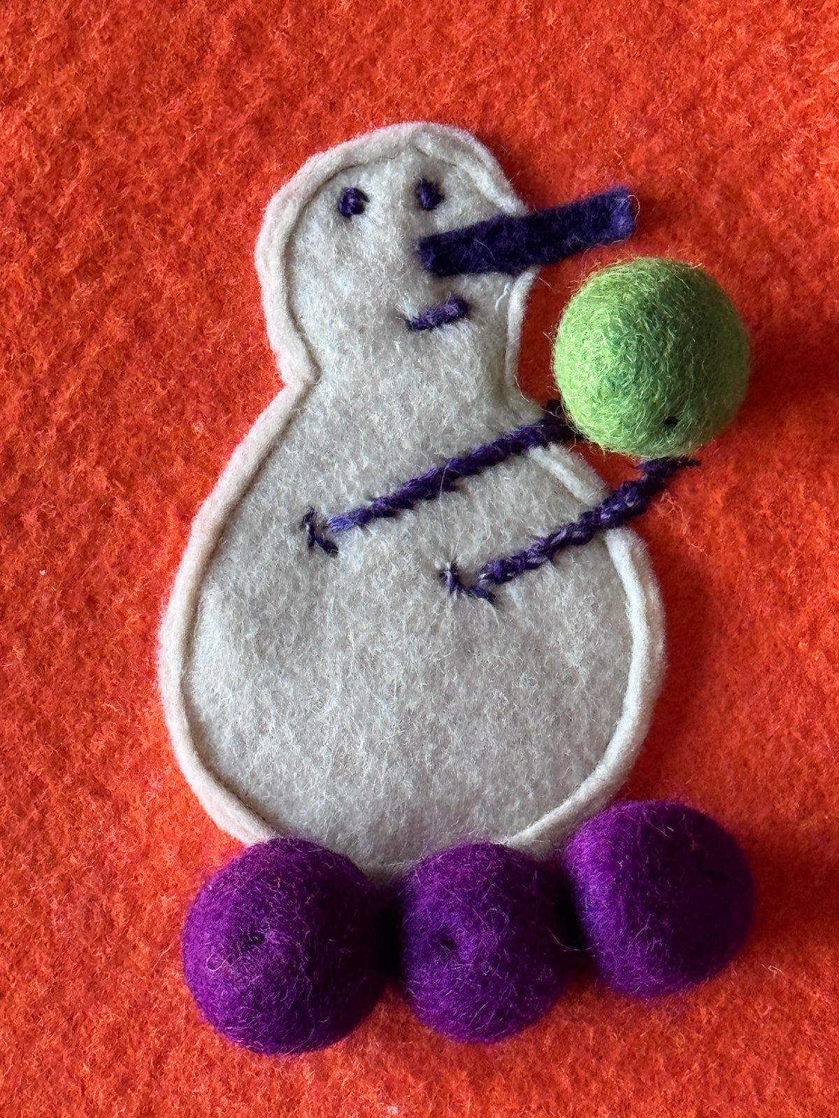 Midwest Mod Winter Snowman- One-of-a-Kind Holiday Art Panel