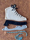 Midwest Mod Winter Ice Skate - One-of-a-Kind Holiday Art Panel