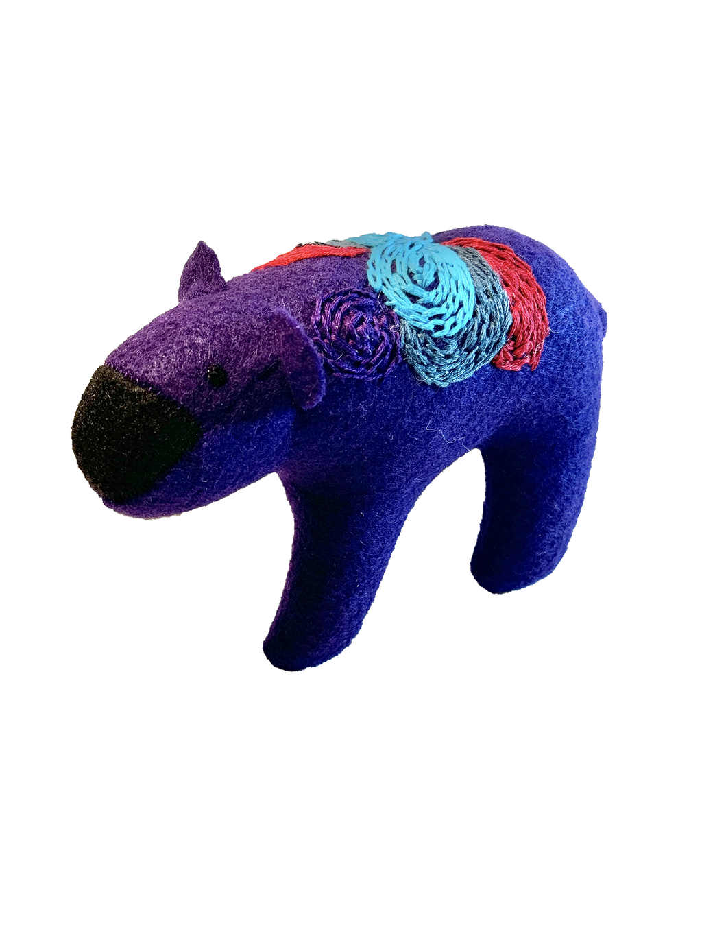 One of a Kind Bear Soft Art Textile Plush Home Decor