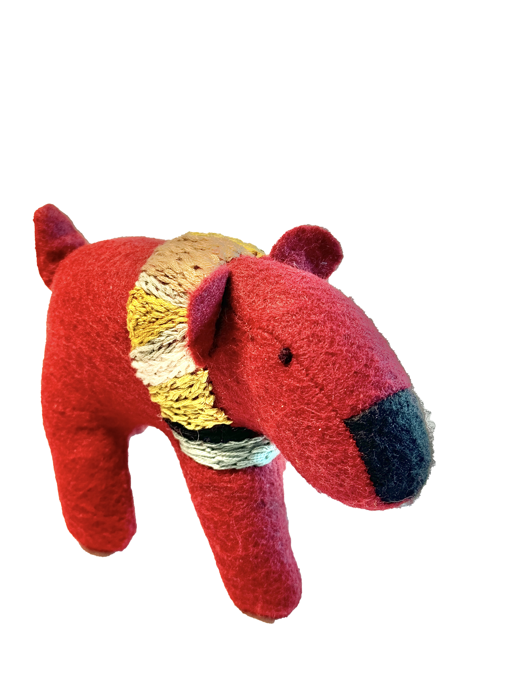 Folk Art Guardian – Hanging Soft Sculpture Ornament Bearfolk Crimson Crabtree- Woodland Collection