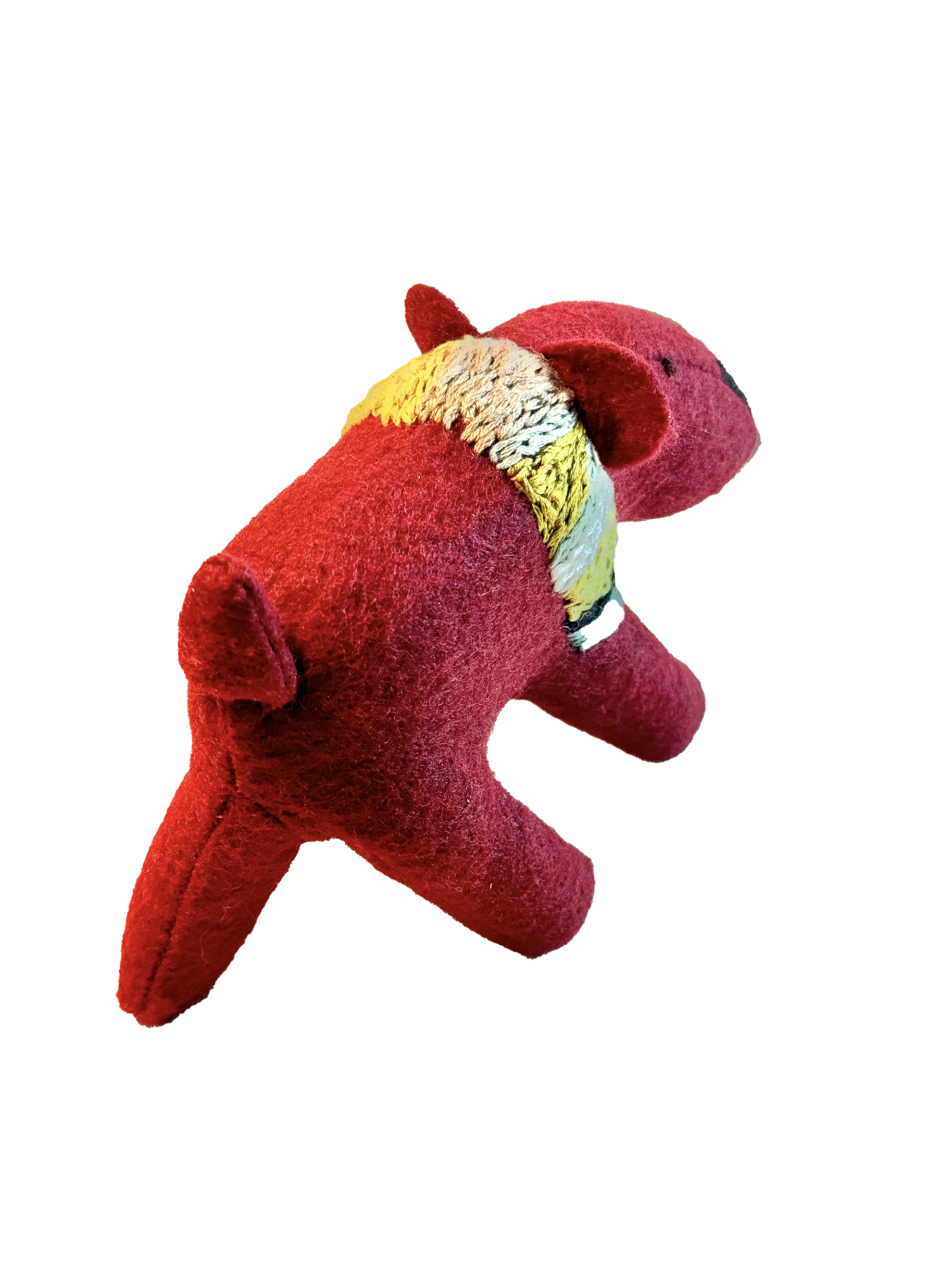 Folk Art Guardian – Hanging Soft Sculpture Ornament Bearfolk Crimson Crabtree- Woodland Collection