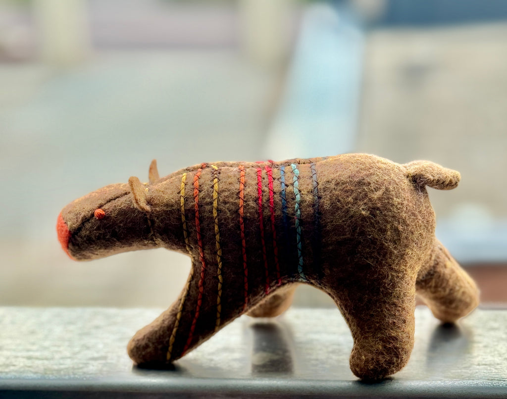 Back Scratching Brown Bear One of a Kind Soft Art Sculpture