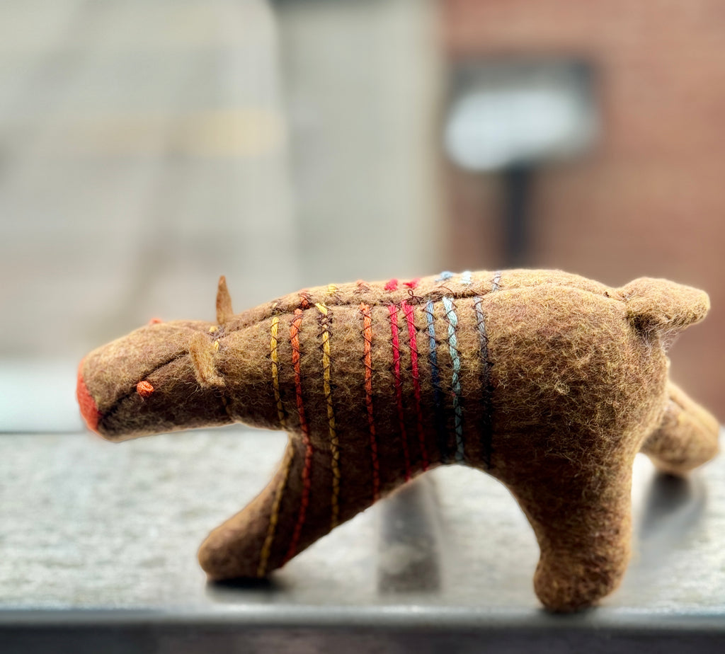 Back Scratching Brown Bear One of a Kind Soft Art Sculpture