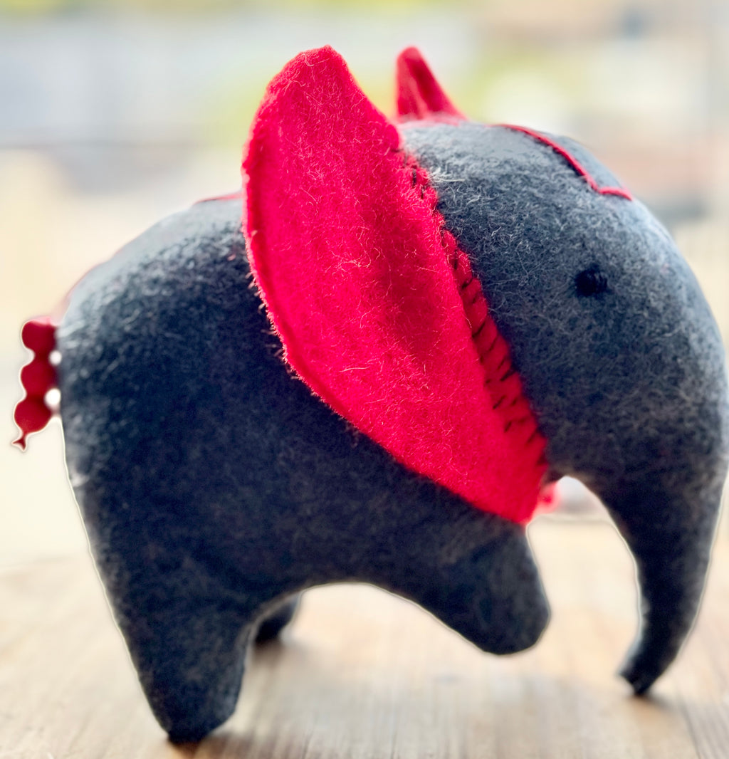 Folk Art Soft Sculpture Free Standing Elephant  - William Weeping Wattle- One of a Kind
