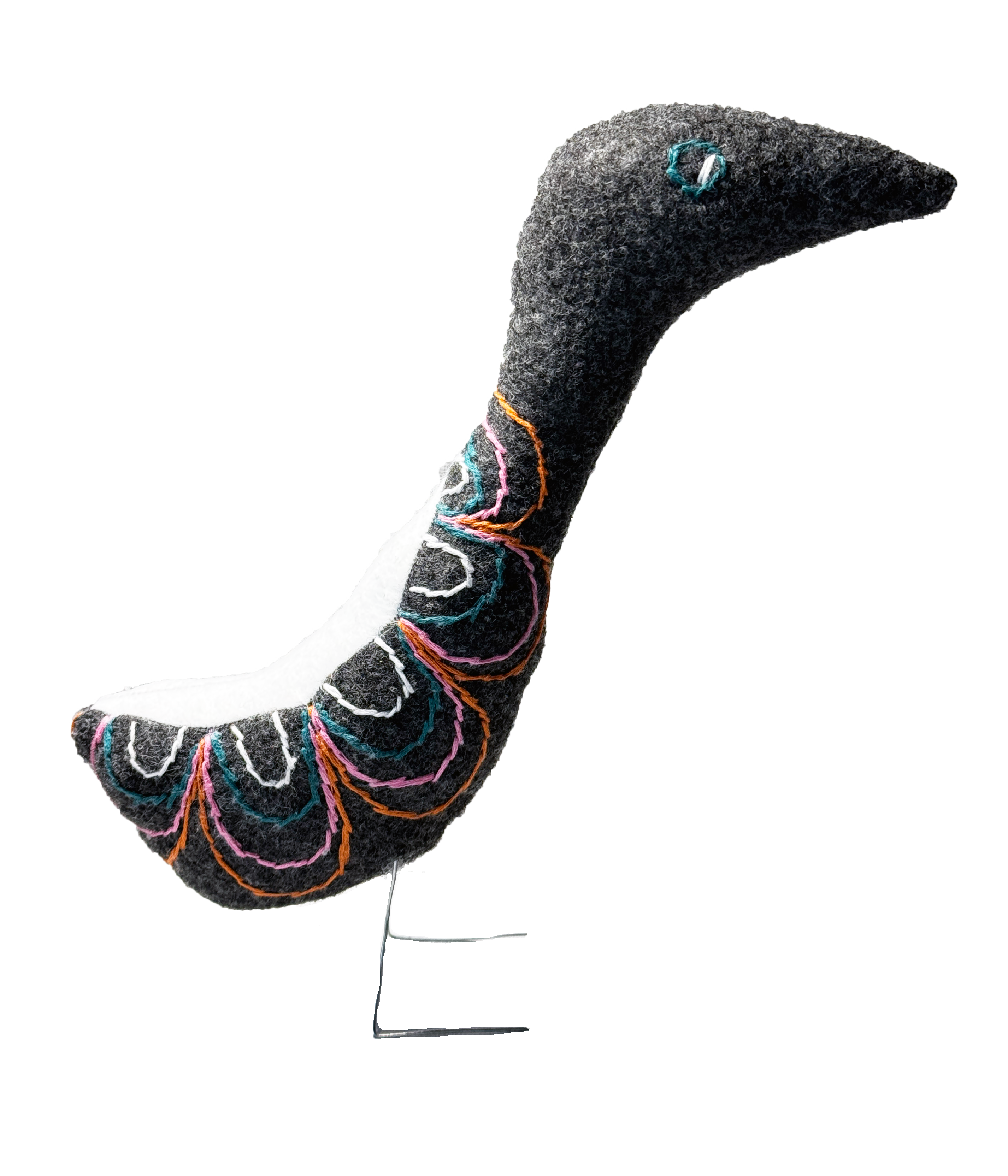 Set of Three Springtime Danish Modern Inspired Birds - One of a Kind Soft Art Sculptures - Bird Collection