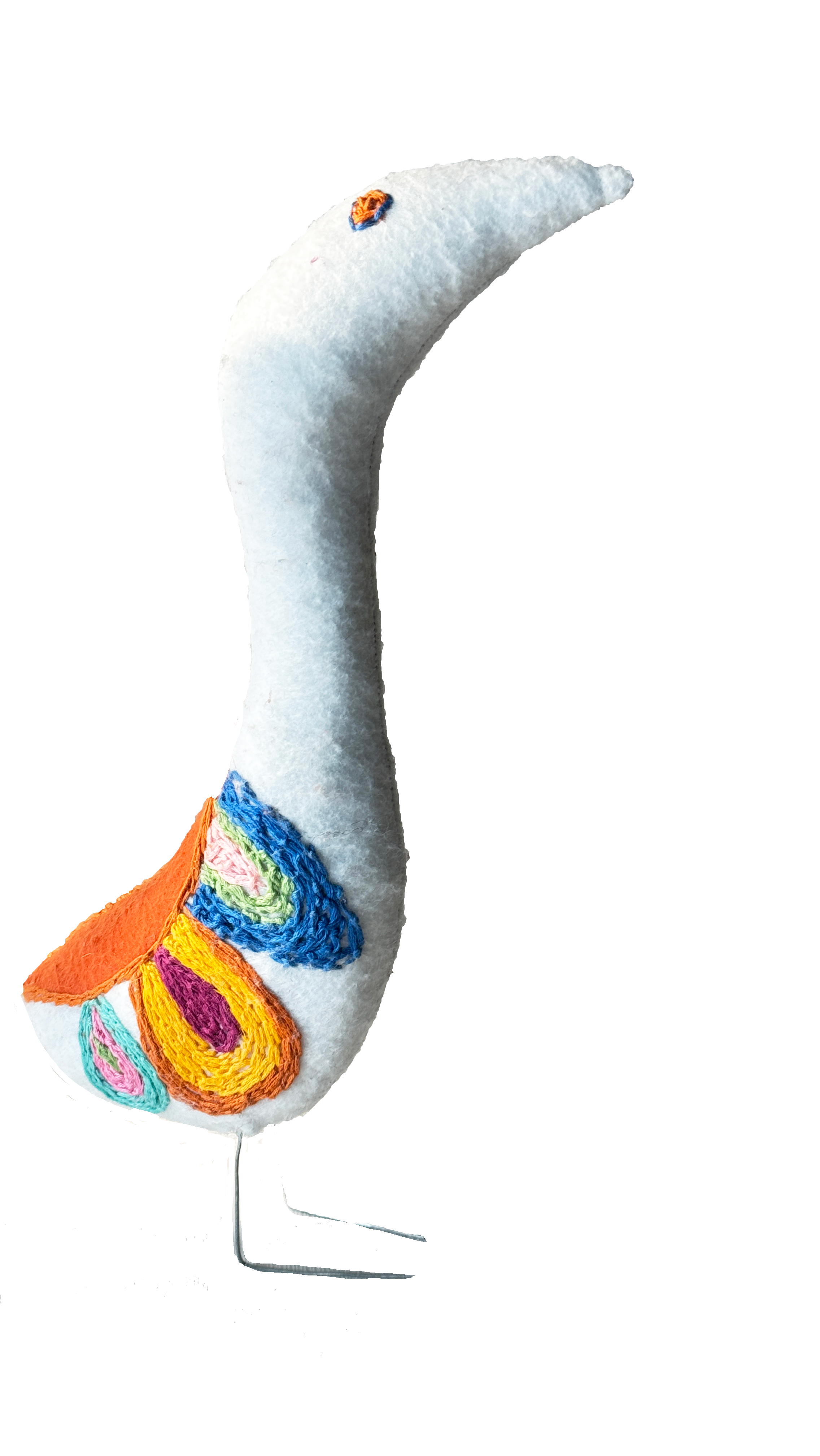 Set of Three Springtime Danish Modern Inspired Birds - One of a Kind Soft Art Sculptures - Bird Collection