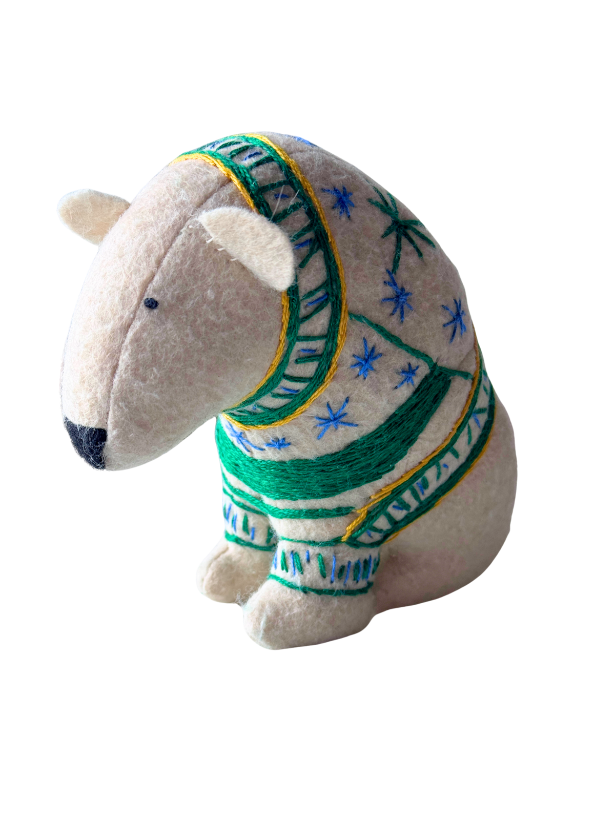 Skye - Winter Sweater Bear - Seasonal Sidekick — One-of-a-Kind Soft Art Sculpture