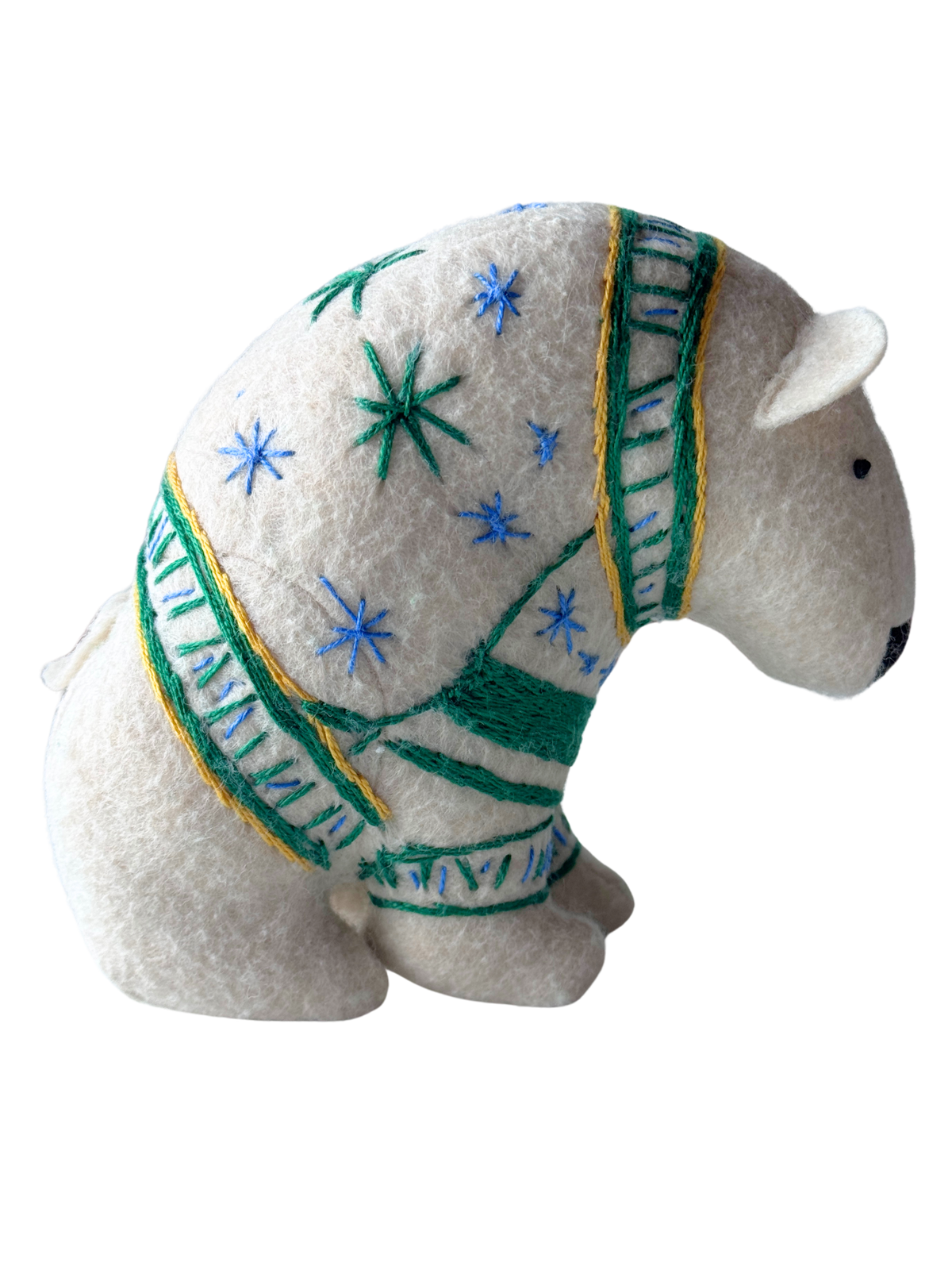 Skye - Winter Sweater Bear - Seasonal Sidekick — One-of-a-Kind Soft Art Sculpture