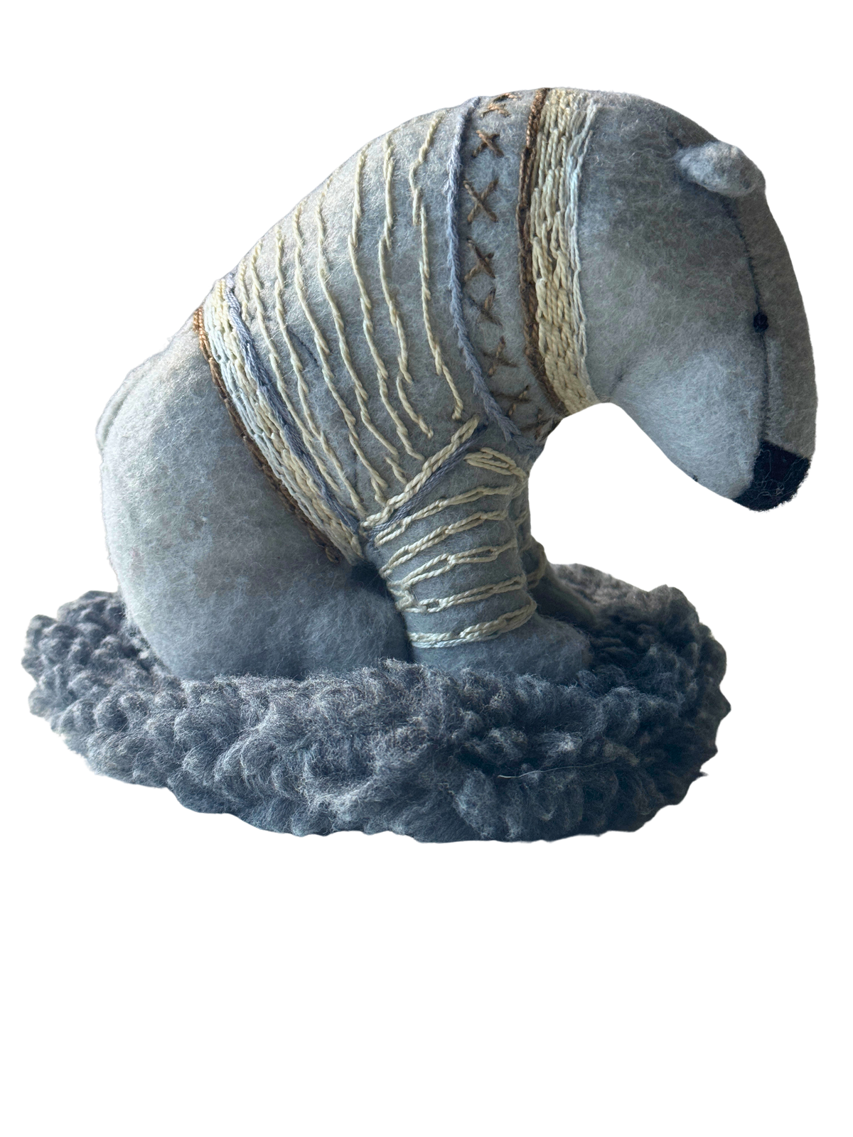 Snowbird - Winter Sweater Bear - Seasonal Sidekick — One-of-a-Kind Soft Art Sculpture