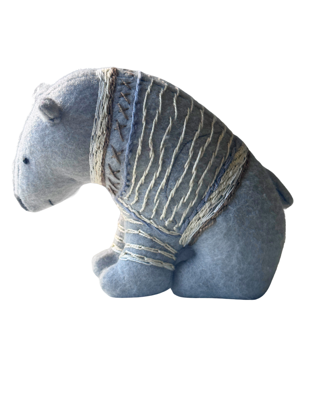 Snowbird - Winter Sweater Bear - Seasonal Sidekick — One-of-a-Kind Soft Art Sculpture