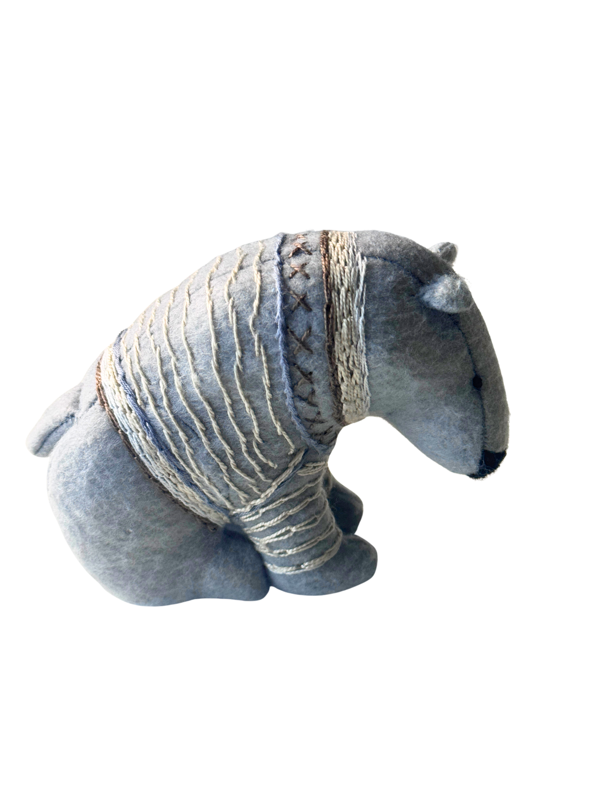Snowbird - Winter Sweater Bear - Seasonal Sidekick — One-of-a-Kind Soft Art Sculpture