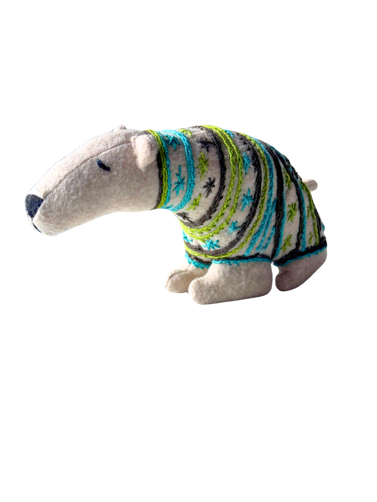 JIMMY - Winter Sweater Polar Bear - Seasonal Sidekick — One-of-a-Kind Soft Art Sculpture