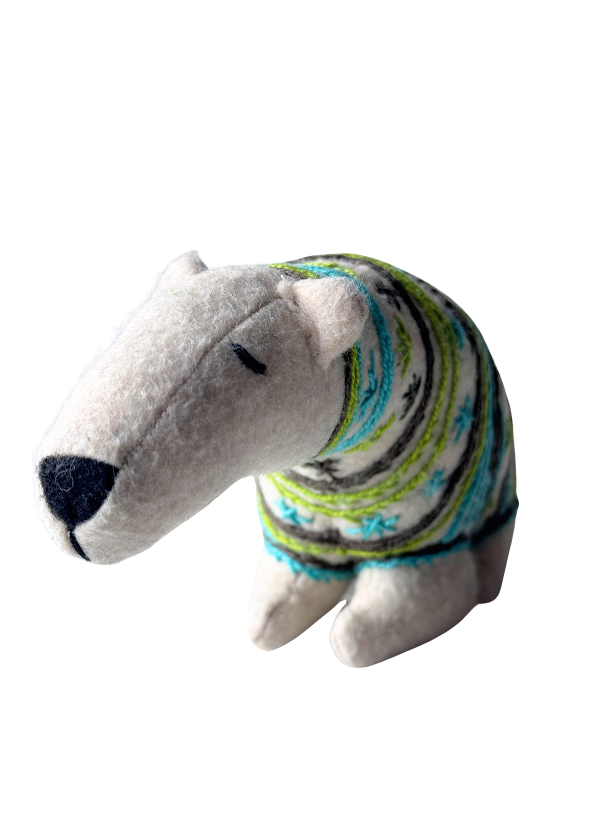 JIMMY - Winter Sweater Polar Bear - Seasonal Sidekick — One-of-a-Kind Soft Art Sculpture