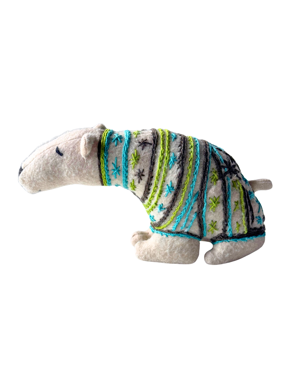 JIMMY - Winter Sweater Polar Bear - Seasonal Sidekick — One-of-a-Kind Soft Art Sculpture
