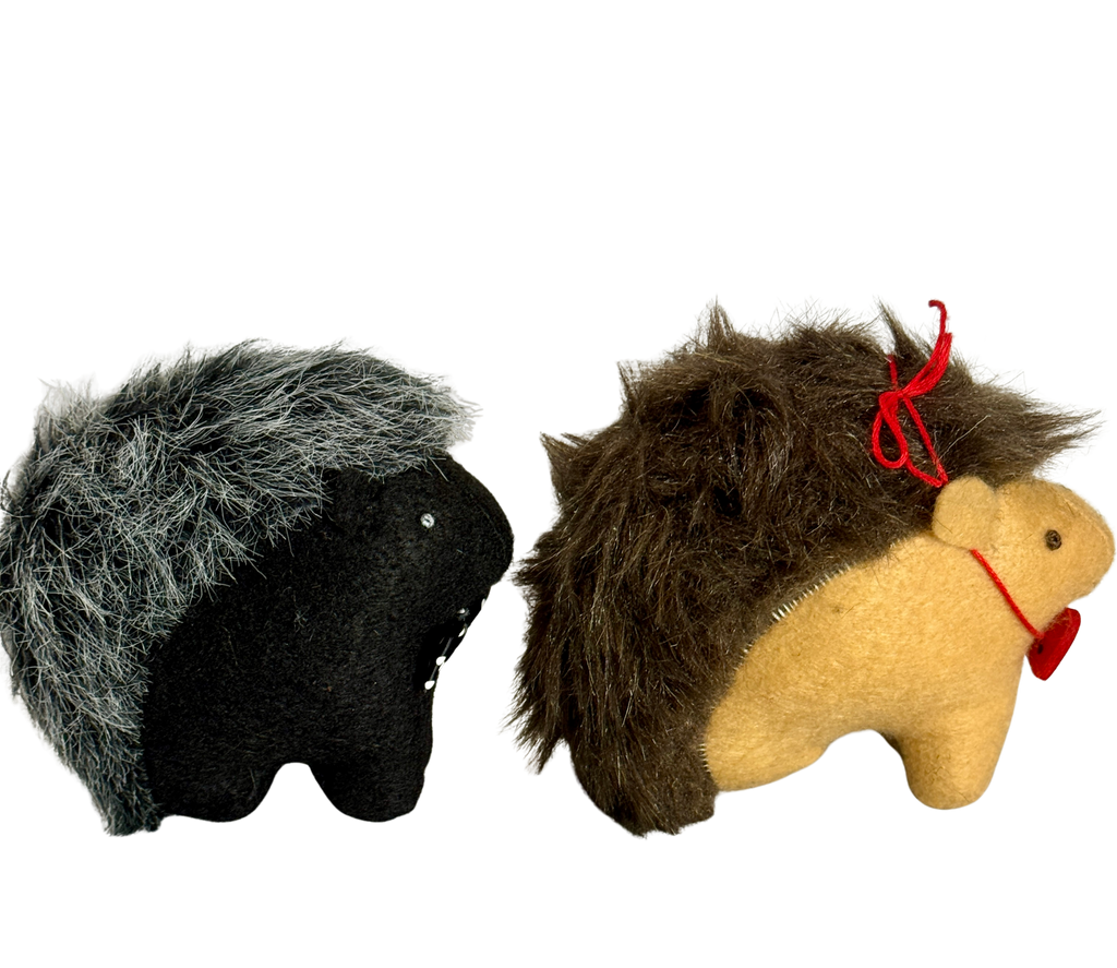 Hedgehog Pair Couple in Love - One of a Kind - Soft Art Plush