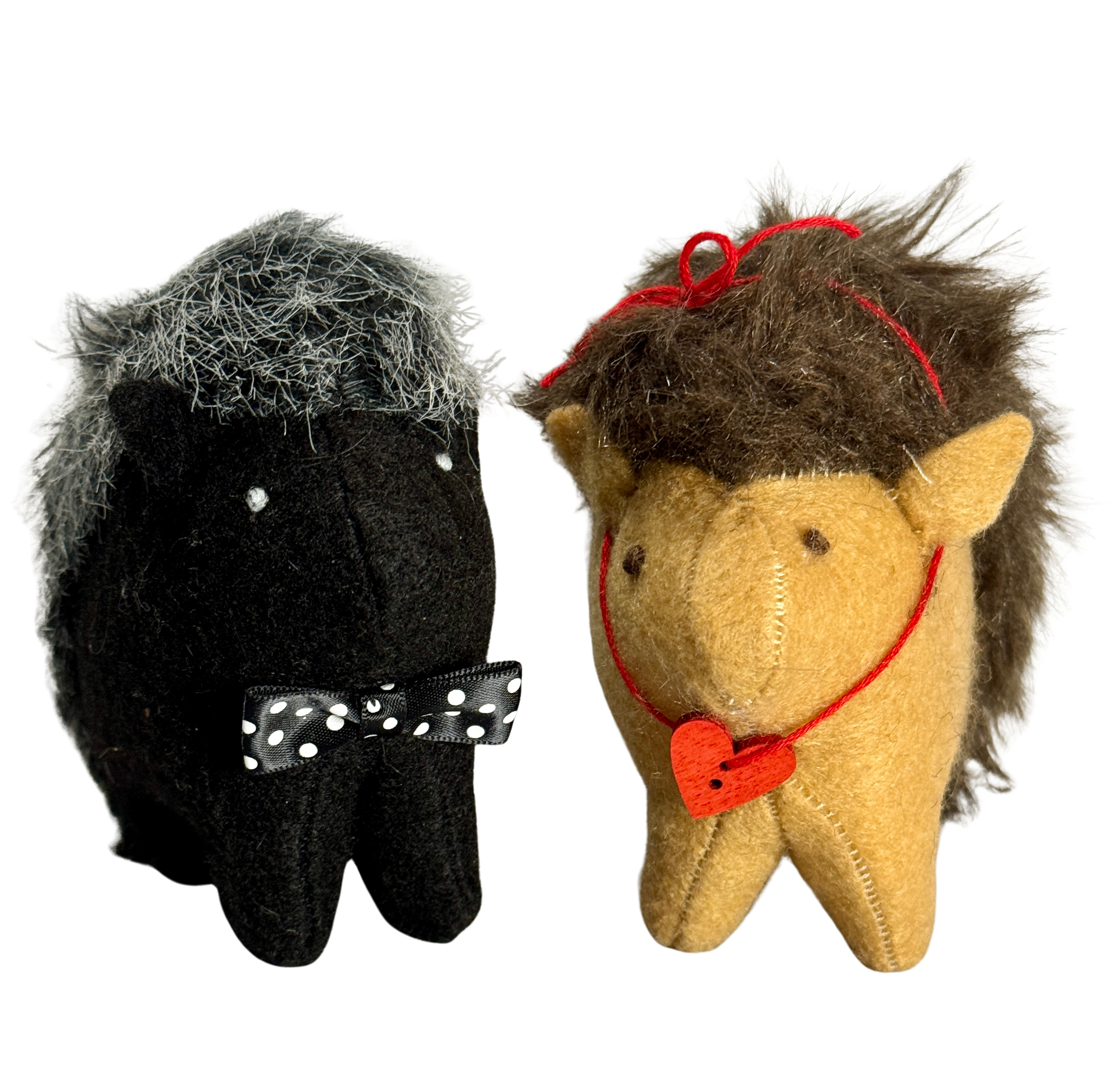 Hedgehog Pair Couple in Love - One of a Kind - Soft Art Plush