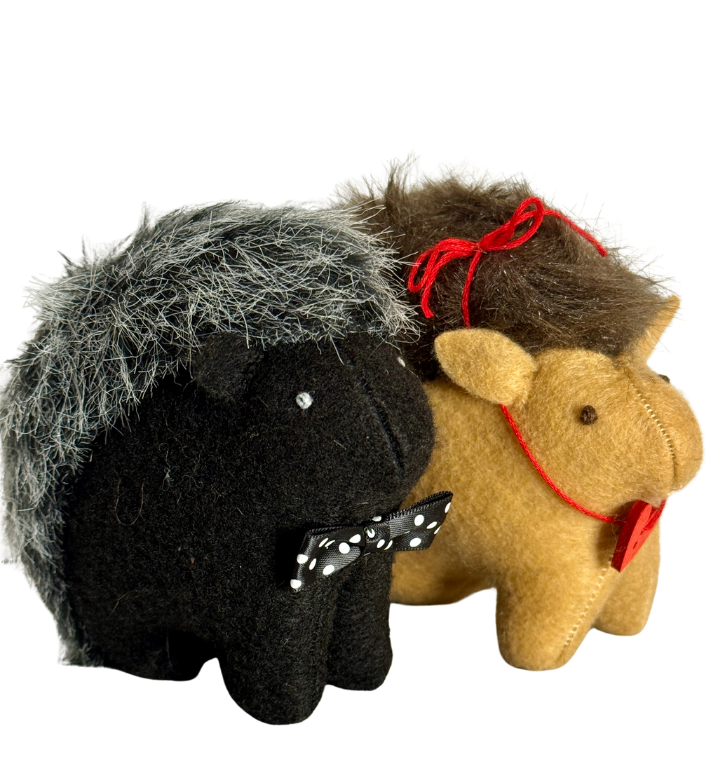 Hedgehog Pair Couple in Love - One of a Kind - Soft Art Plush