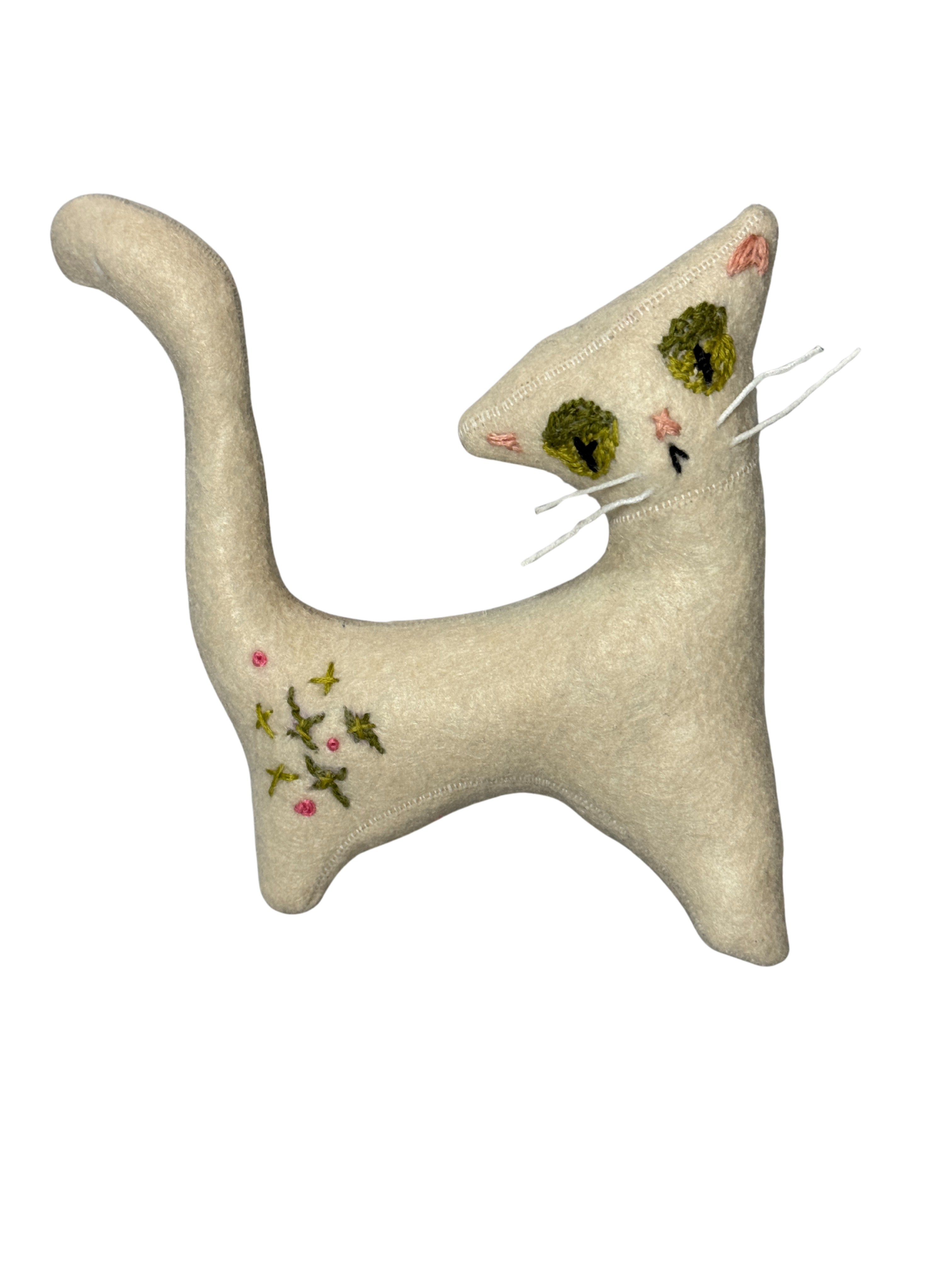 Retro Inspired Creamy and Dreamy Kitty Cat - One of a Kind - Soft Art Plush