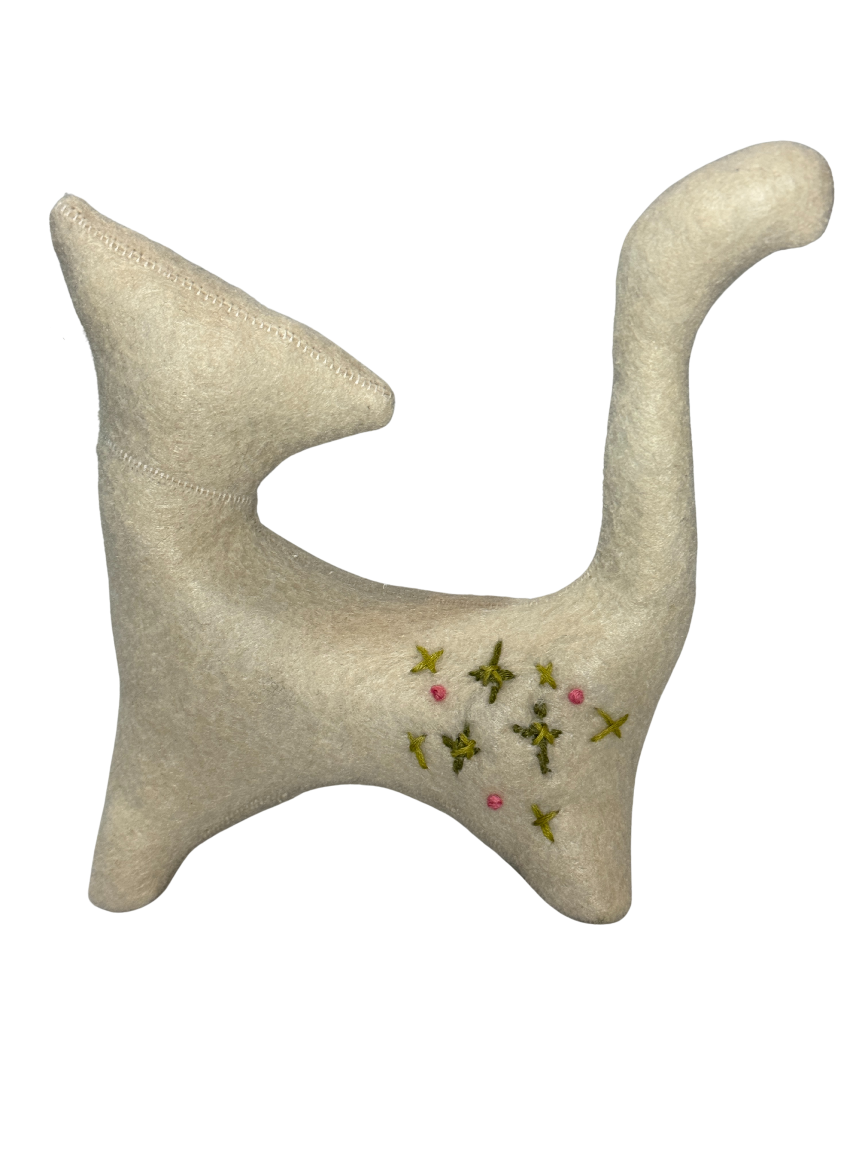 Retro Inspired Creamy and Dreamy Kitty Cat - One of a Kind - Soft Art Plush