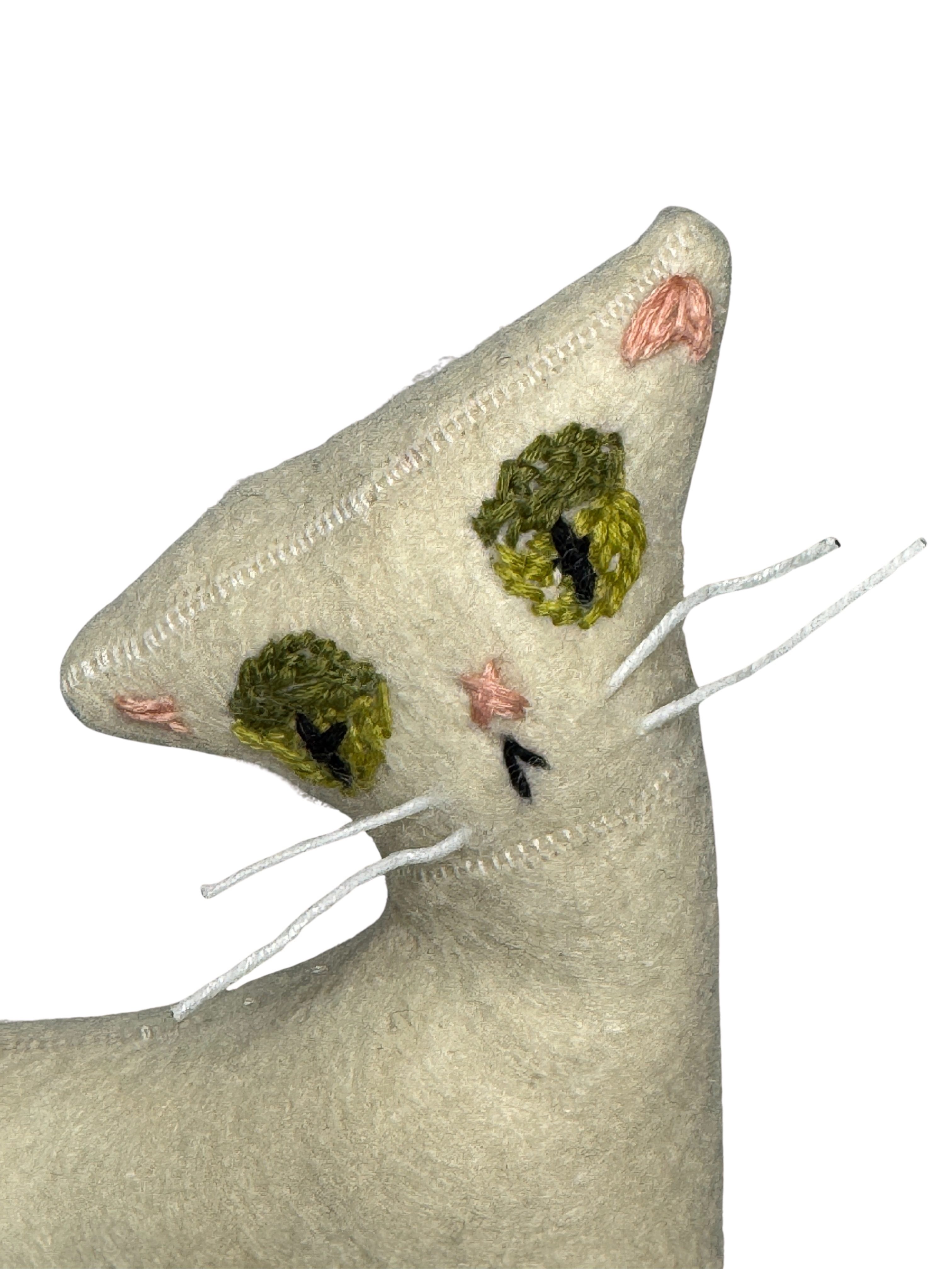 Retro Inspired Creamy and Dreamy Kitty Cat - One of a Kind - Soft Art Plush