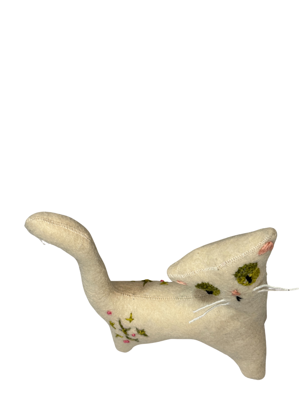 Retro Inspired Creamy and Dreamy Kitty Cat - One of a Kind - Soft Art Plush