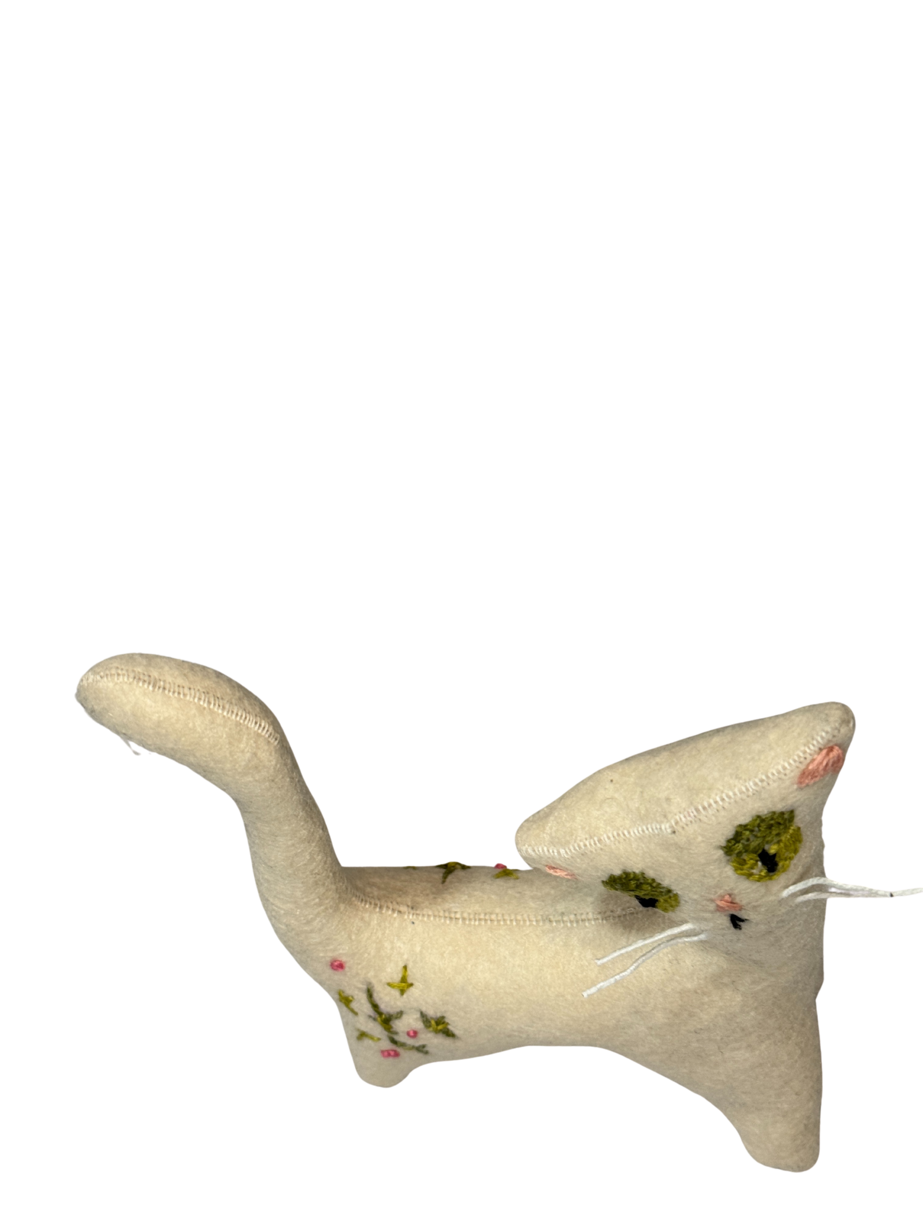 Retro Inspired Creamy and Dreamy Kitty Cat - One of a Kind - Soft Art Plush