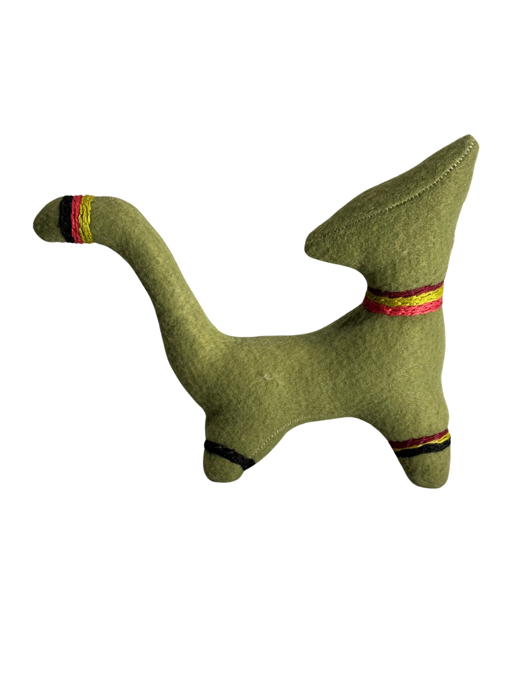 Green and Striped Retro Kitty Cat  - One of a Kind - Soft Art Plush