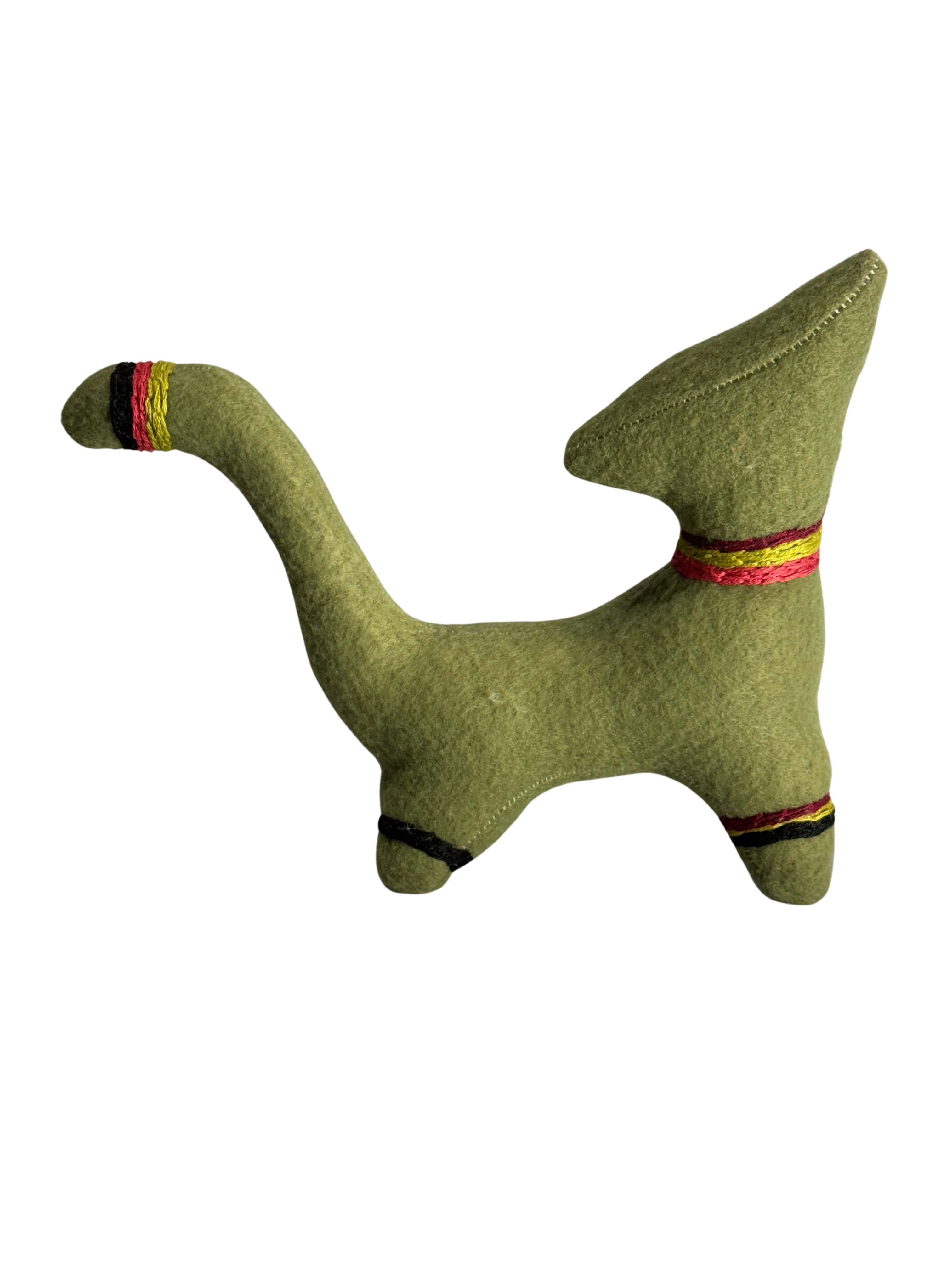 Green and Striped Retro Kitty Cat  - One of a Kind - Soft Art Plush