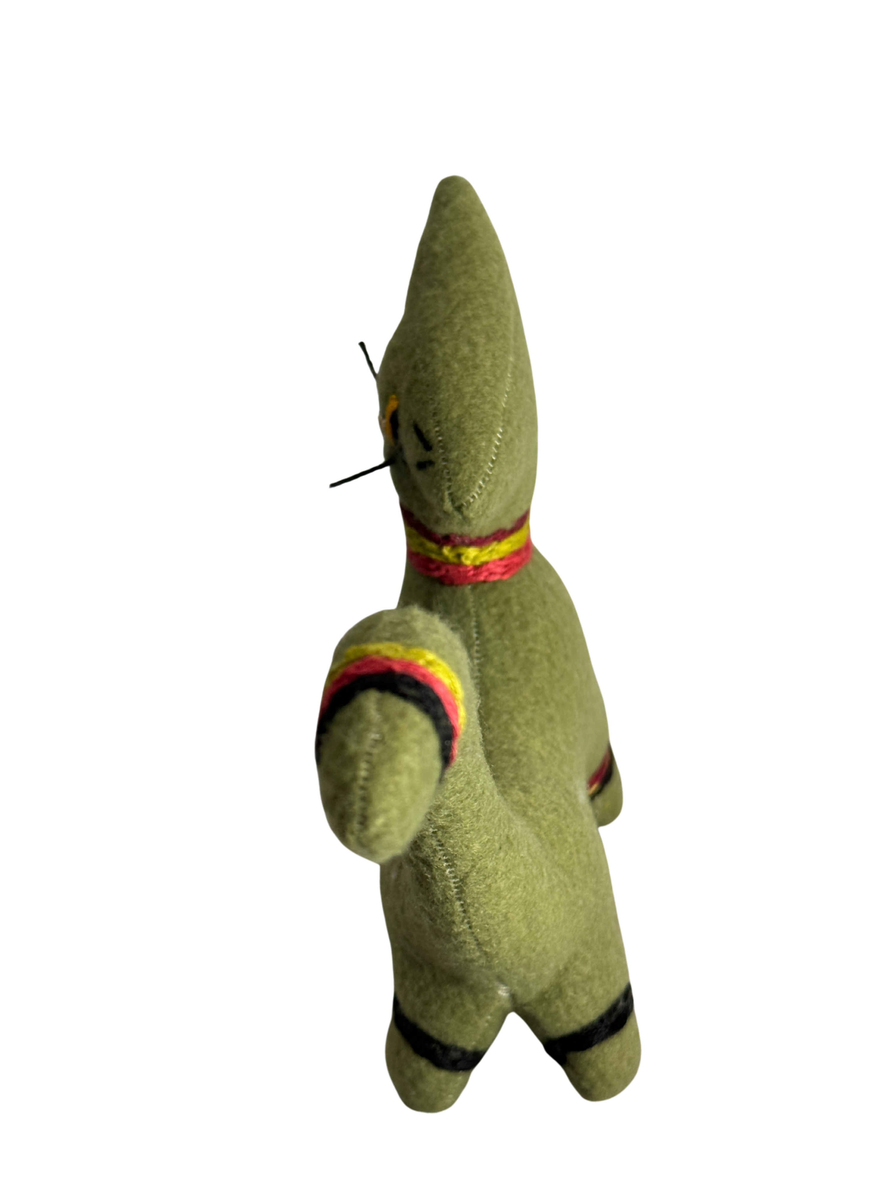 Green and Striped Retro Kitty Cat  - One of a Kind - Soft Art Plush