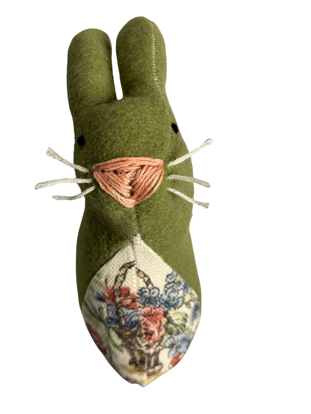 Sage The Green Bunny  - One of a Kind Artisan Felt Creation - Woodland Collection