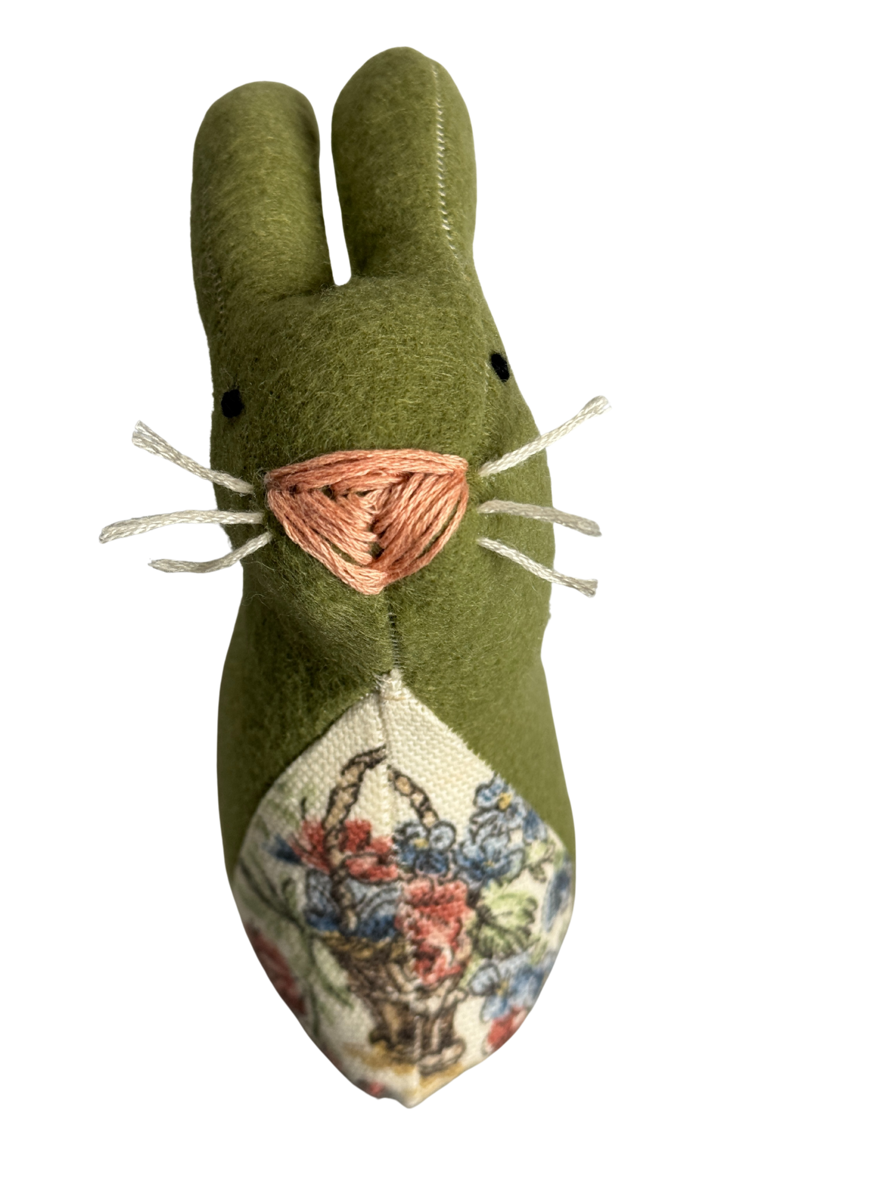 Sage The Green Bunny  - One of a Kind Artisan Felt Creation - Woodland Collection