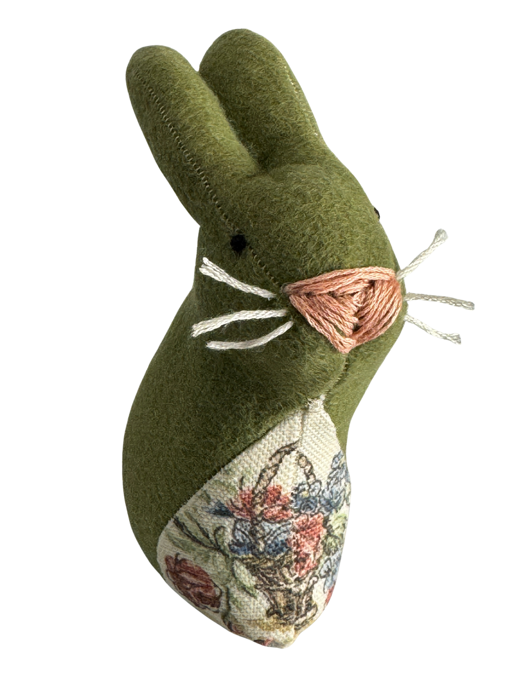 Sage The Green Bunny  - One of a Kind Artisan Felt Creation - Woodland Collection