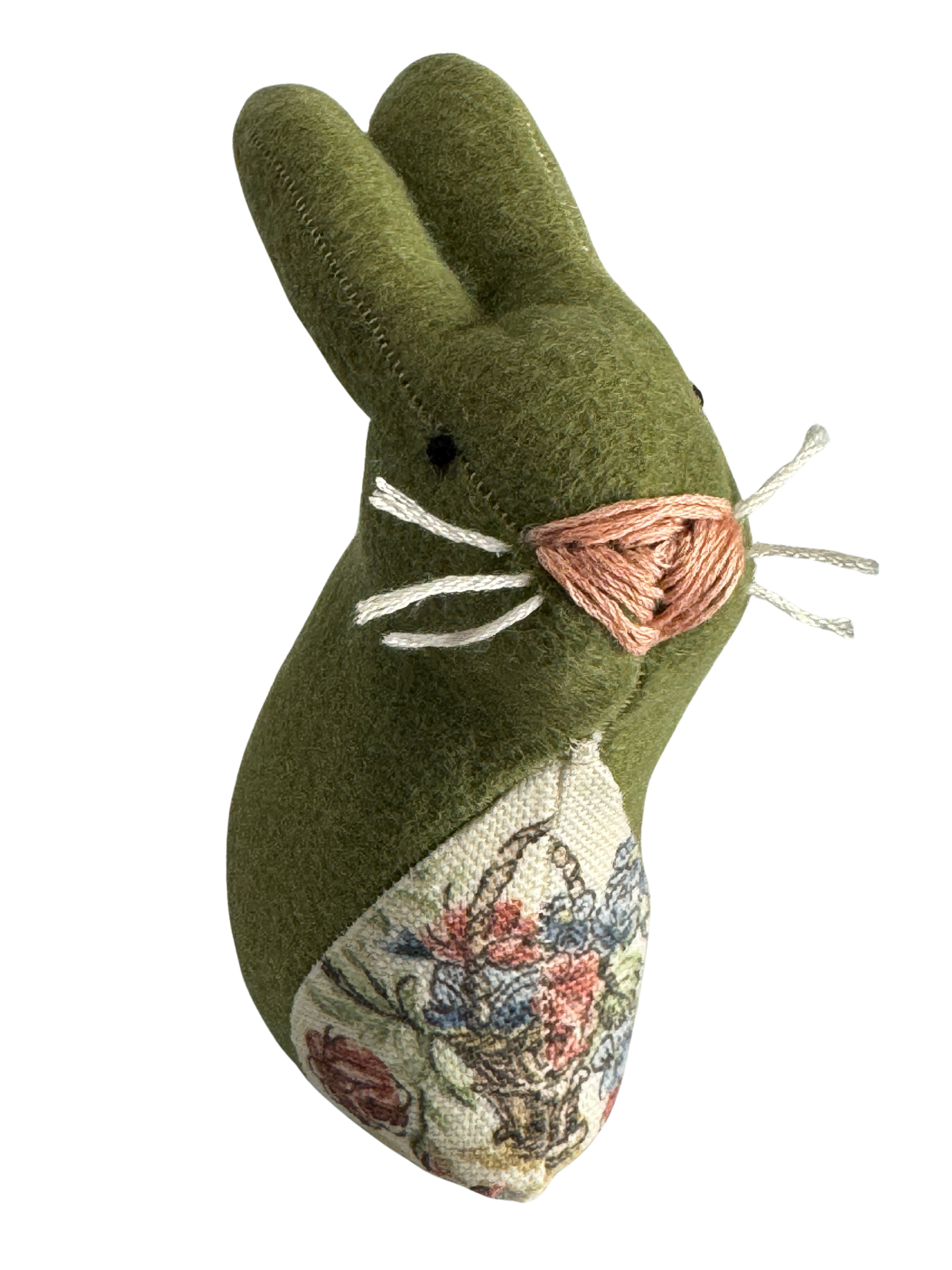 Sage The Green Bunny  - One of a Kind Artisan Felt Creation - Woodland Collection