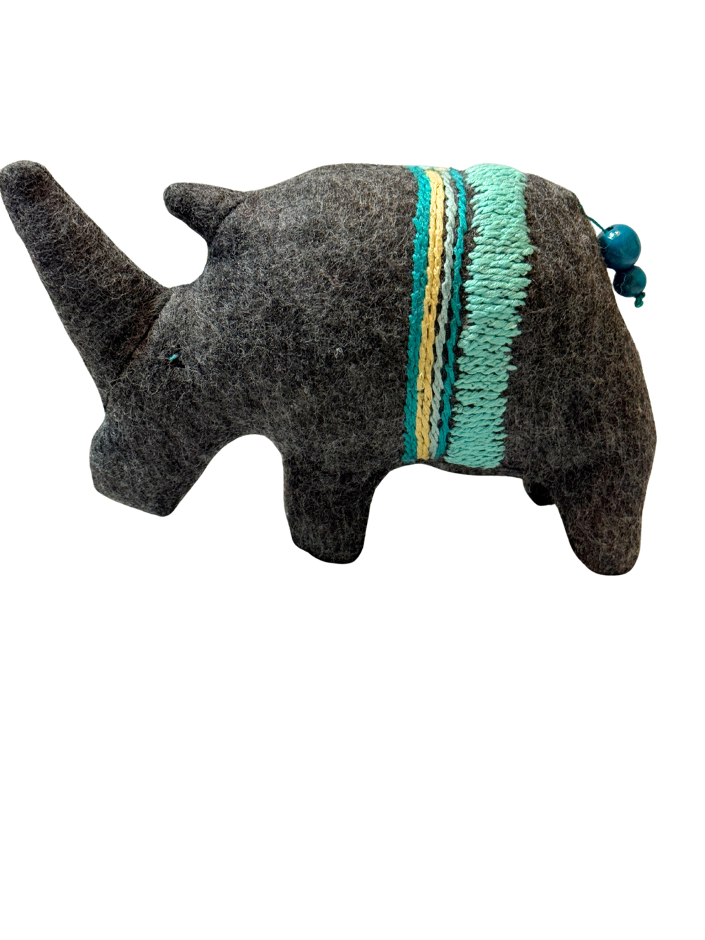 Irwin the Rhino - One of a Kind Artisan Felt Creation - Savannah Collection