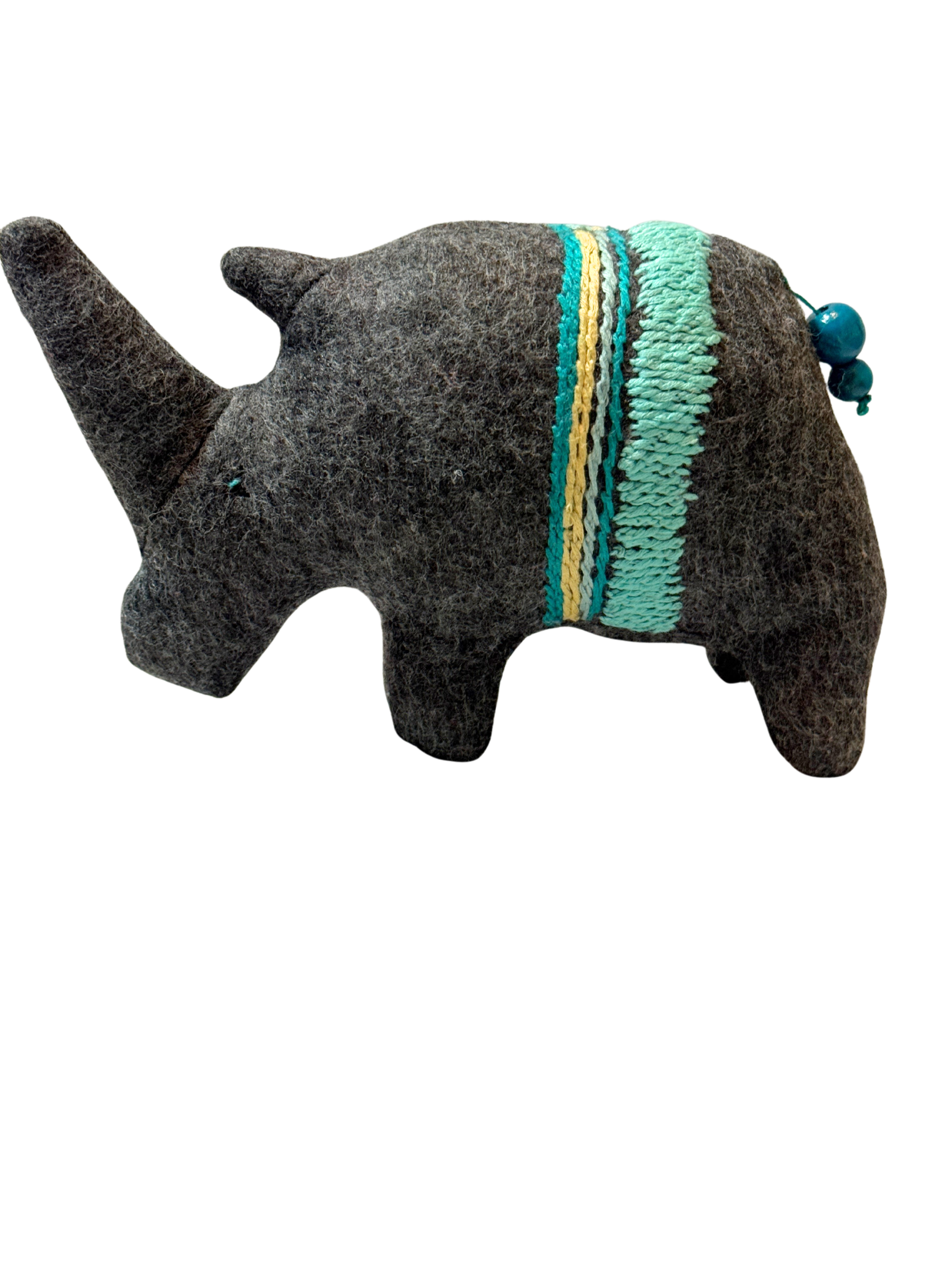Irwin the Rhino - One of a Kind Artisan Felt Creation - Savannah Collection