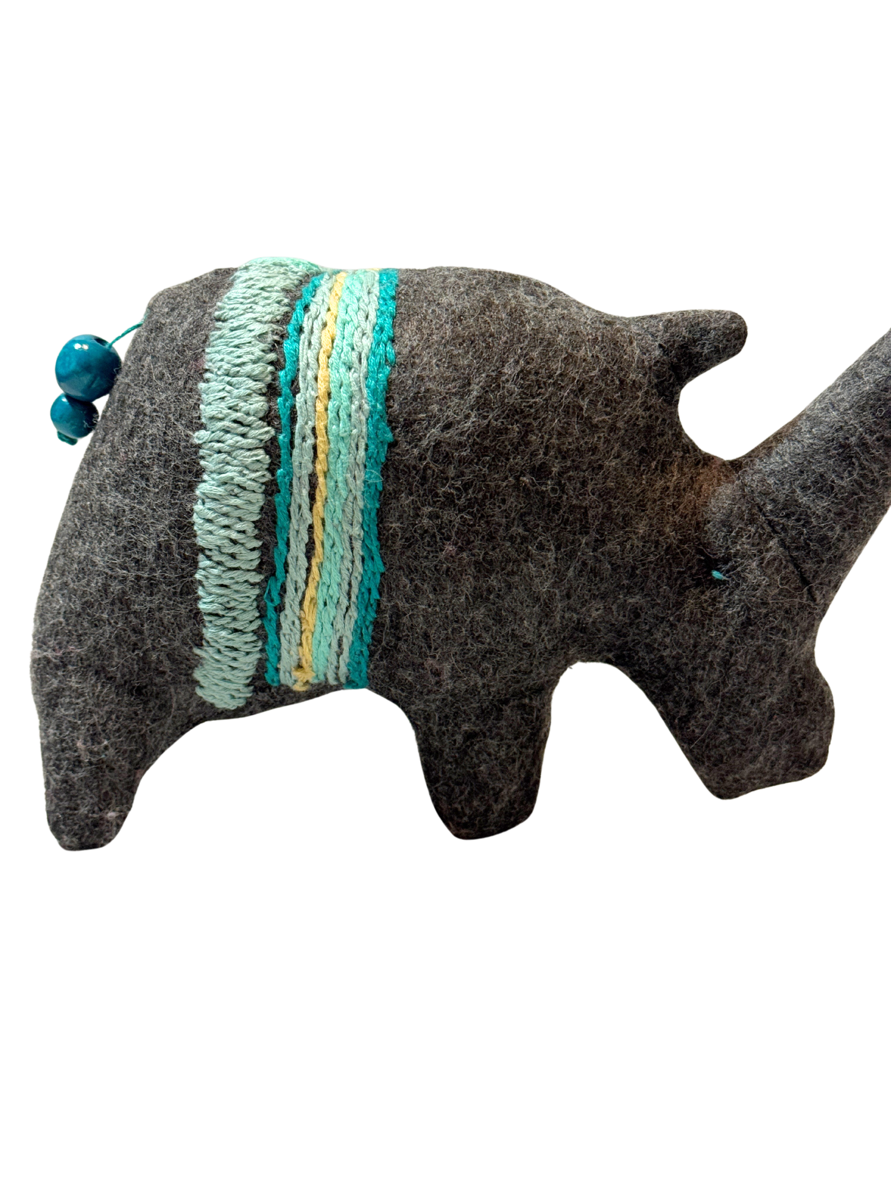 Irwin the Rhino - One of a Kind Artisan Felt Creation - Savannah Collection