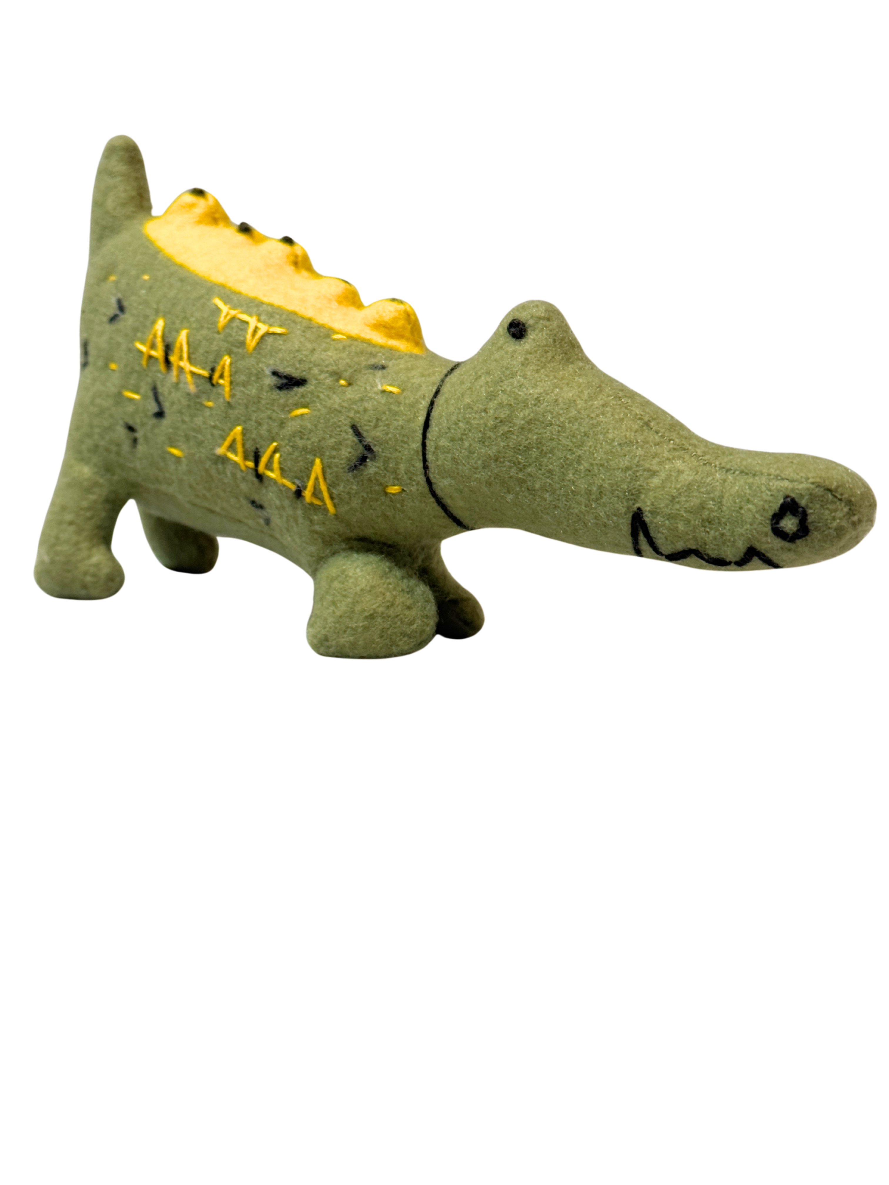 Clyde the Croc - One of a Kind Artisan Felt Creation - Savannah Collection