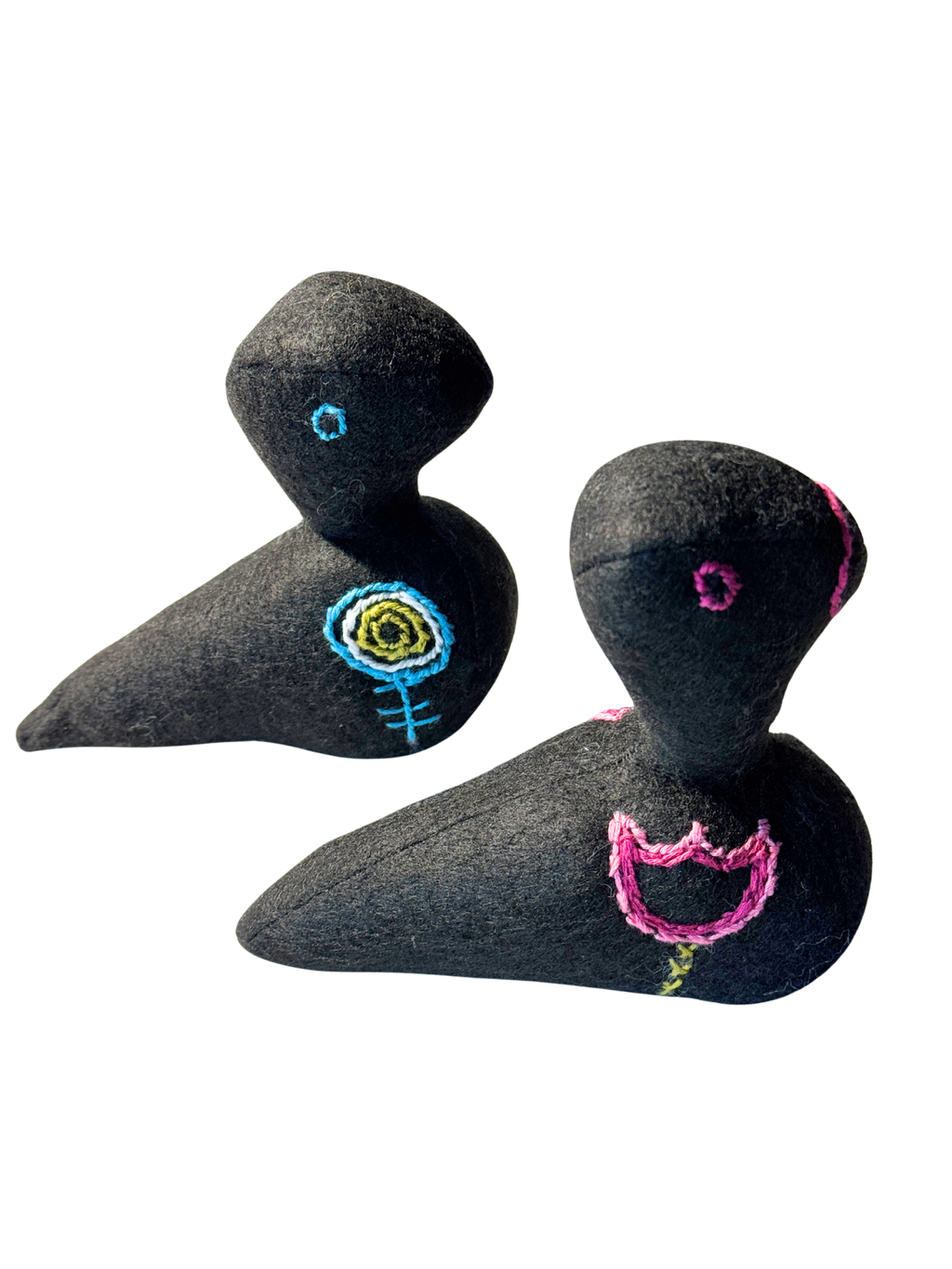 Danish Modern Inspired Bird Pair - One-of-a-Kind Soft Art Sculpture - Bird Collection