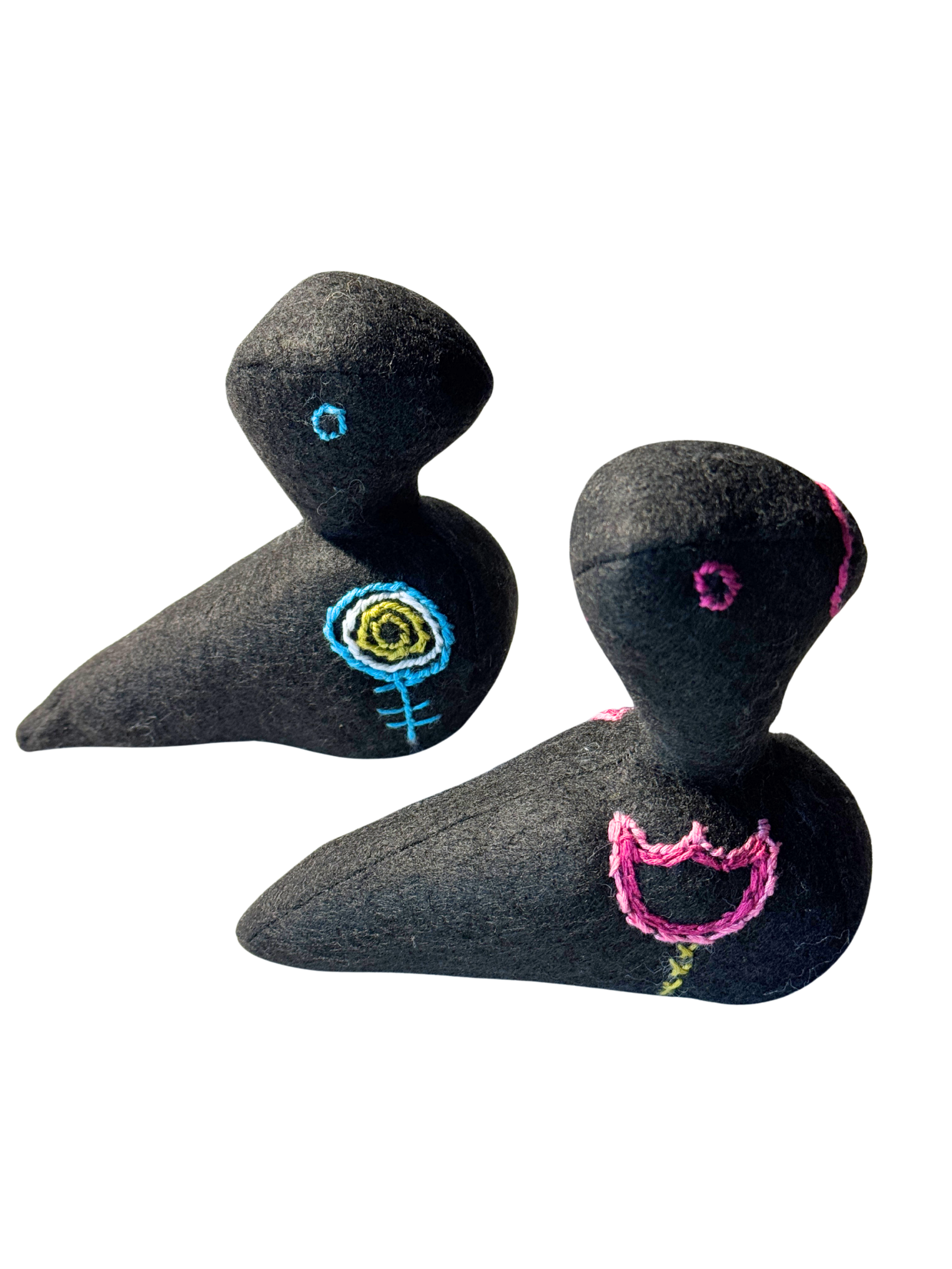 Danish Modern Inspired Bird Pair - One-of-a-Kind Soft Art Sculpture - Bird Collection