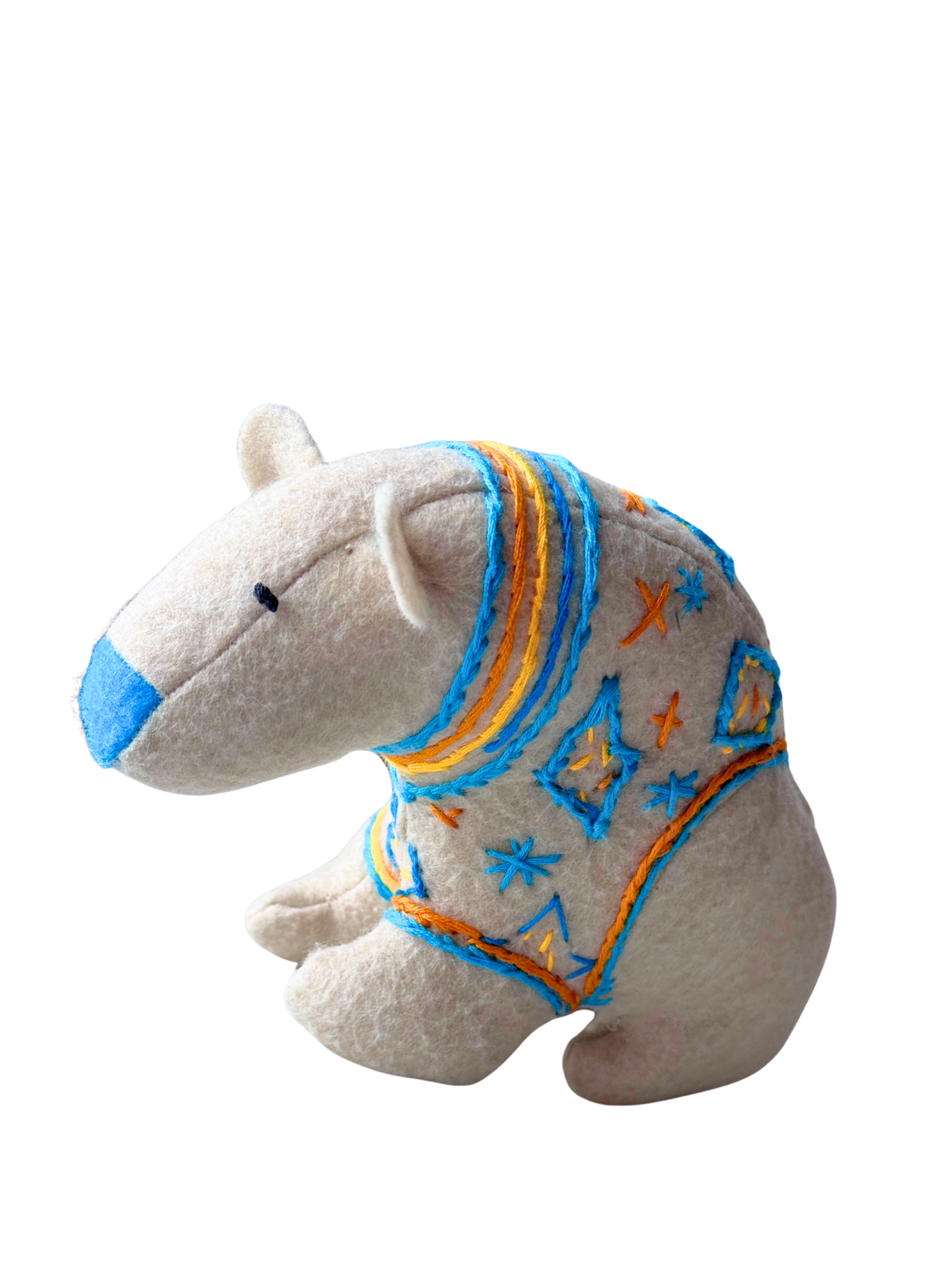 Robin - Winter Sweater Bear - Seasonal Sidekick — One-of-a-Kind Soft Art Sculpture